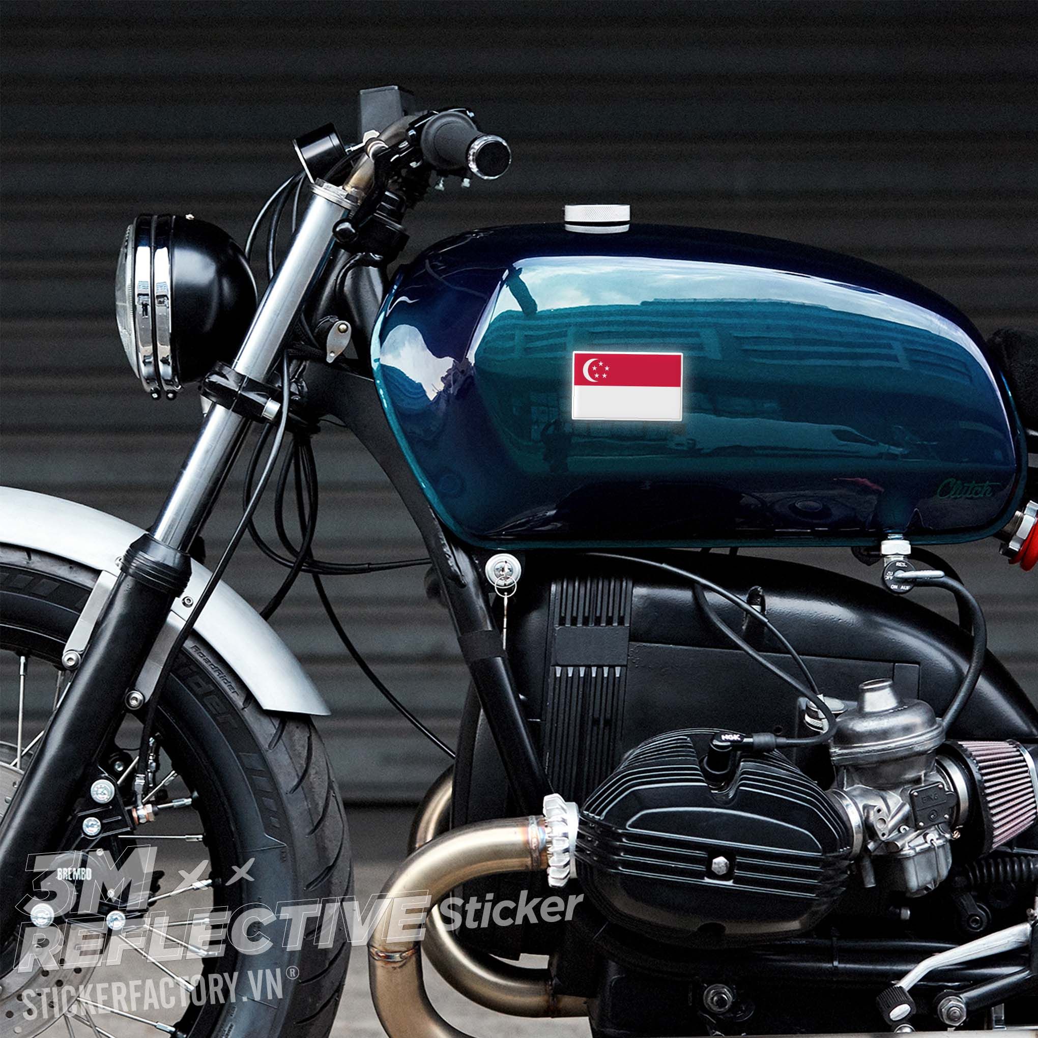 SINGAPORE FLAG 3M - Reflective Sticker Die-cut