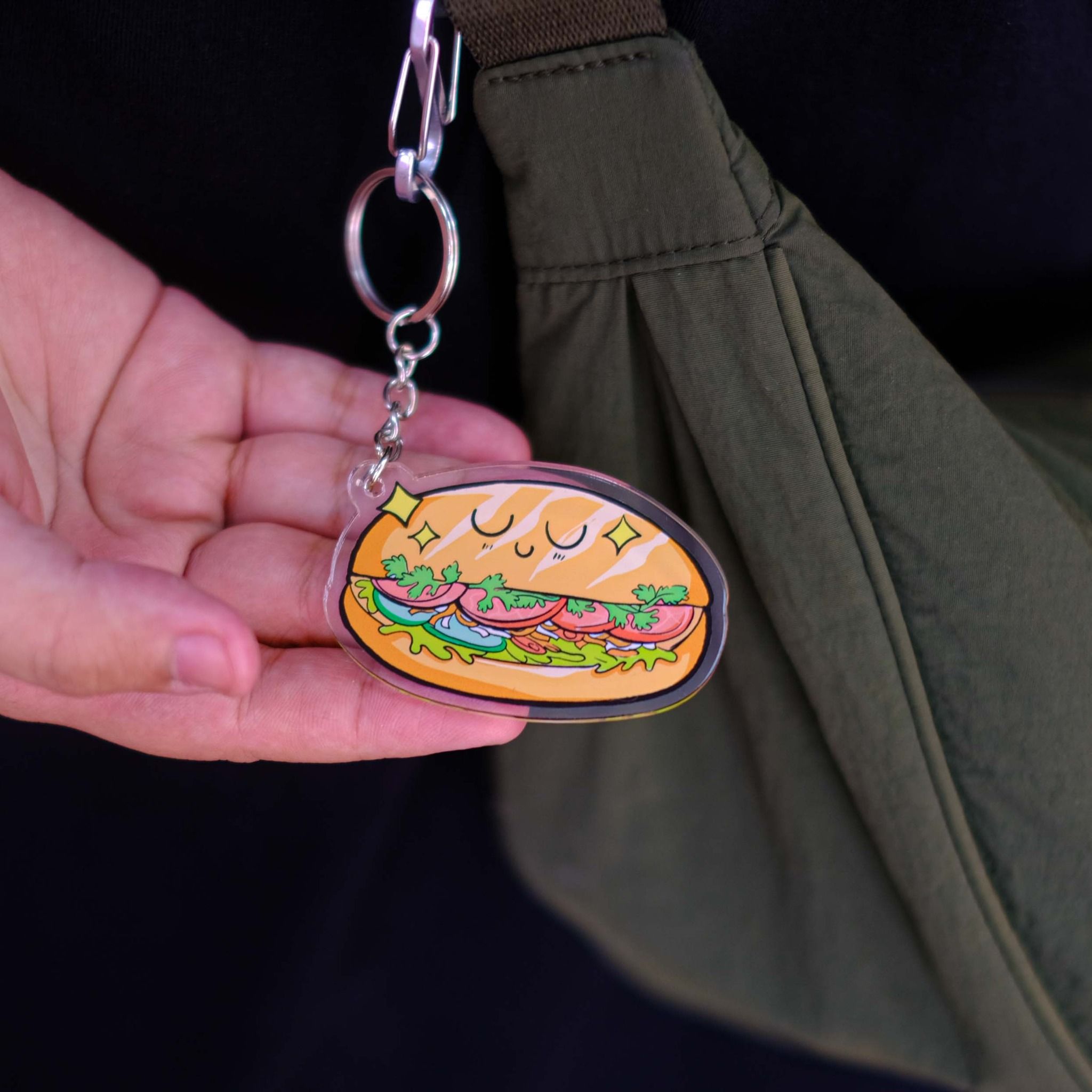 KC0018 Bánh Mì Cute - Móc khóa Acrylic