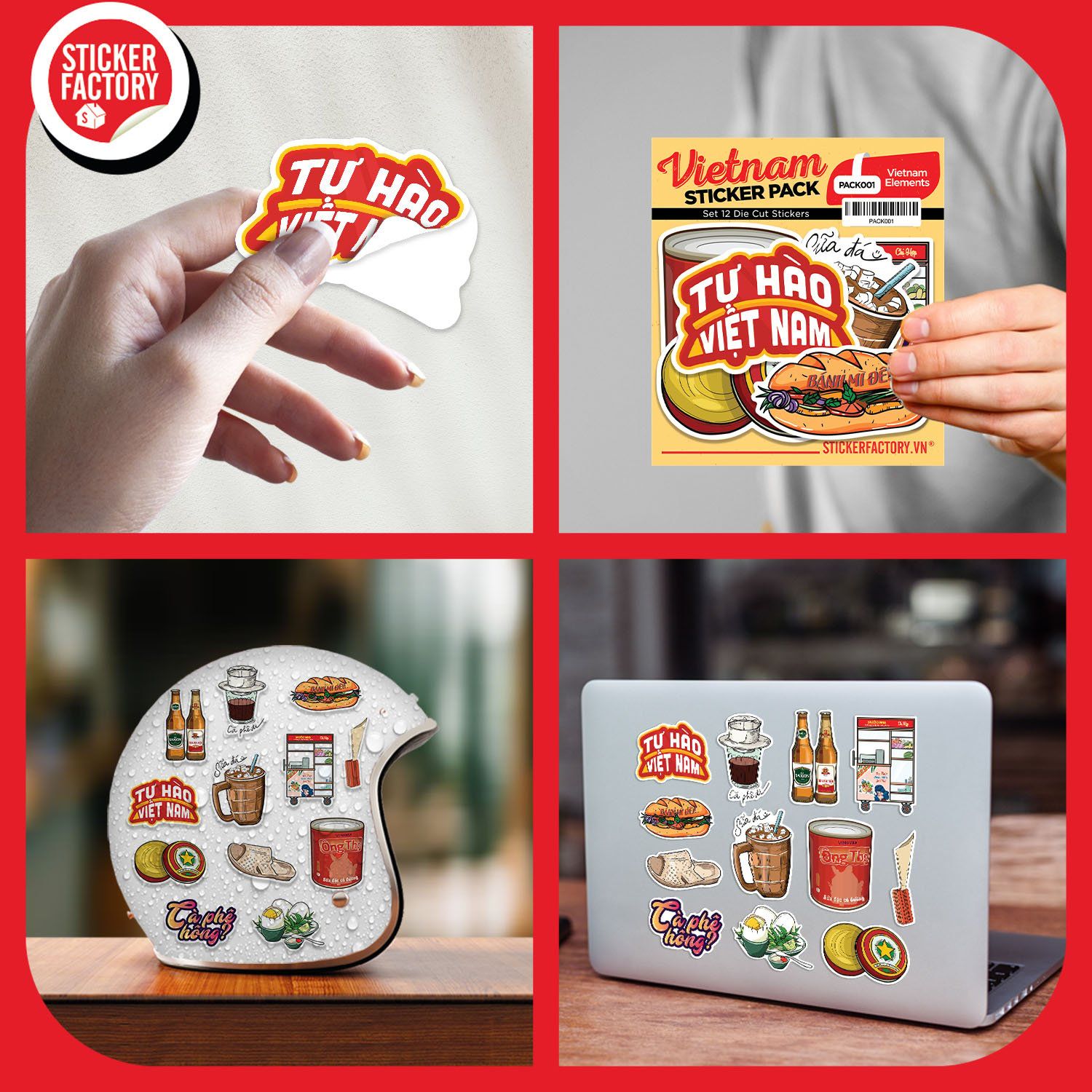 PACK001 Vietnam Elements - Set 12 Die Cut Sticker Pack