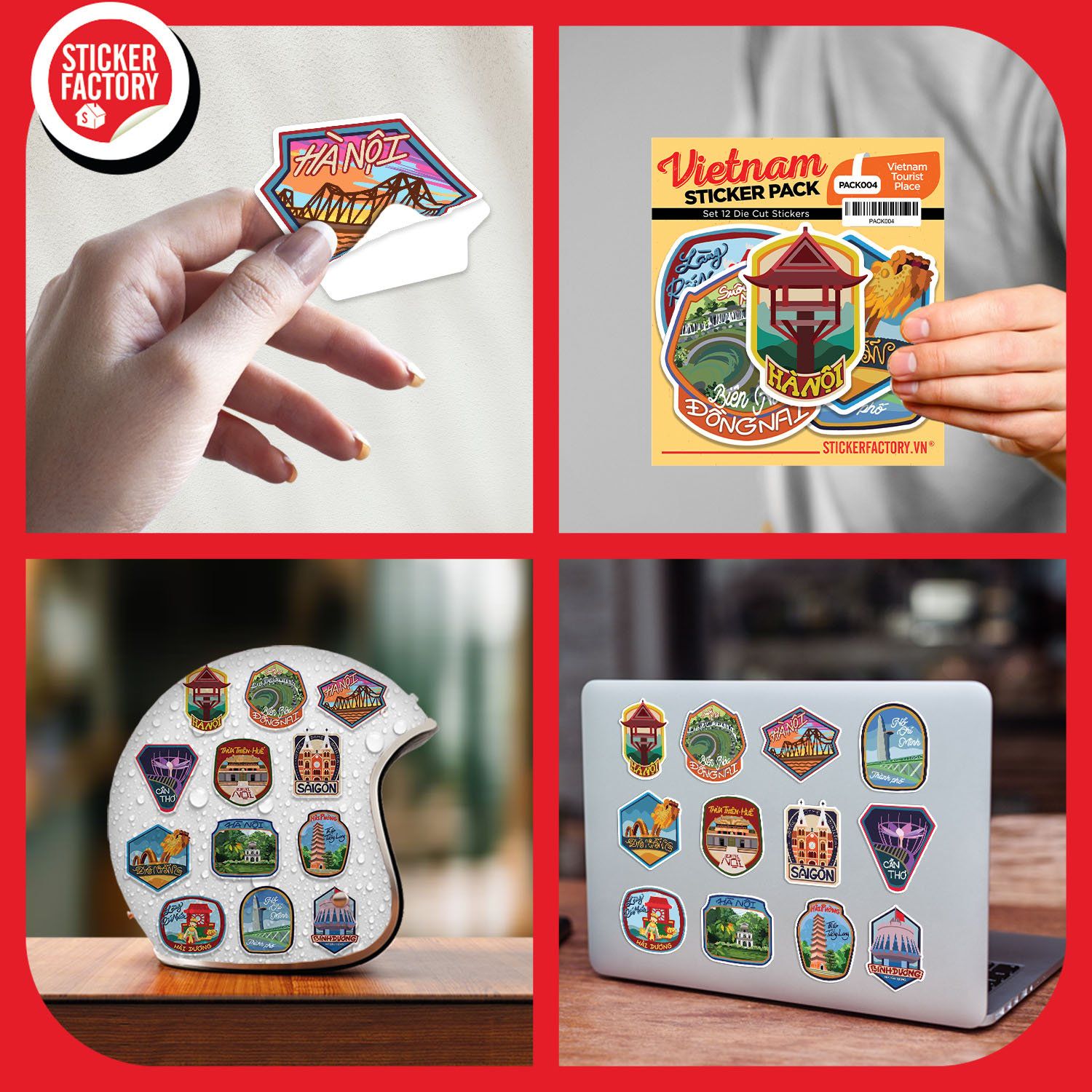 PACK004 Vietnam Tourist Place - Set 12 Die Cut Sticker Pack