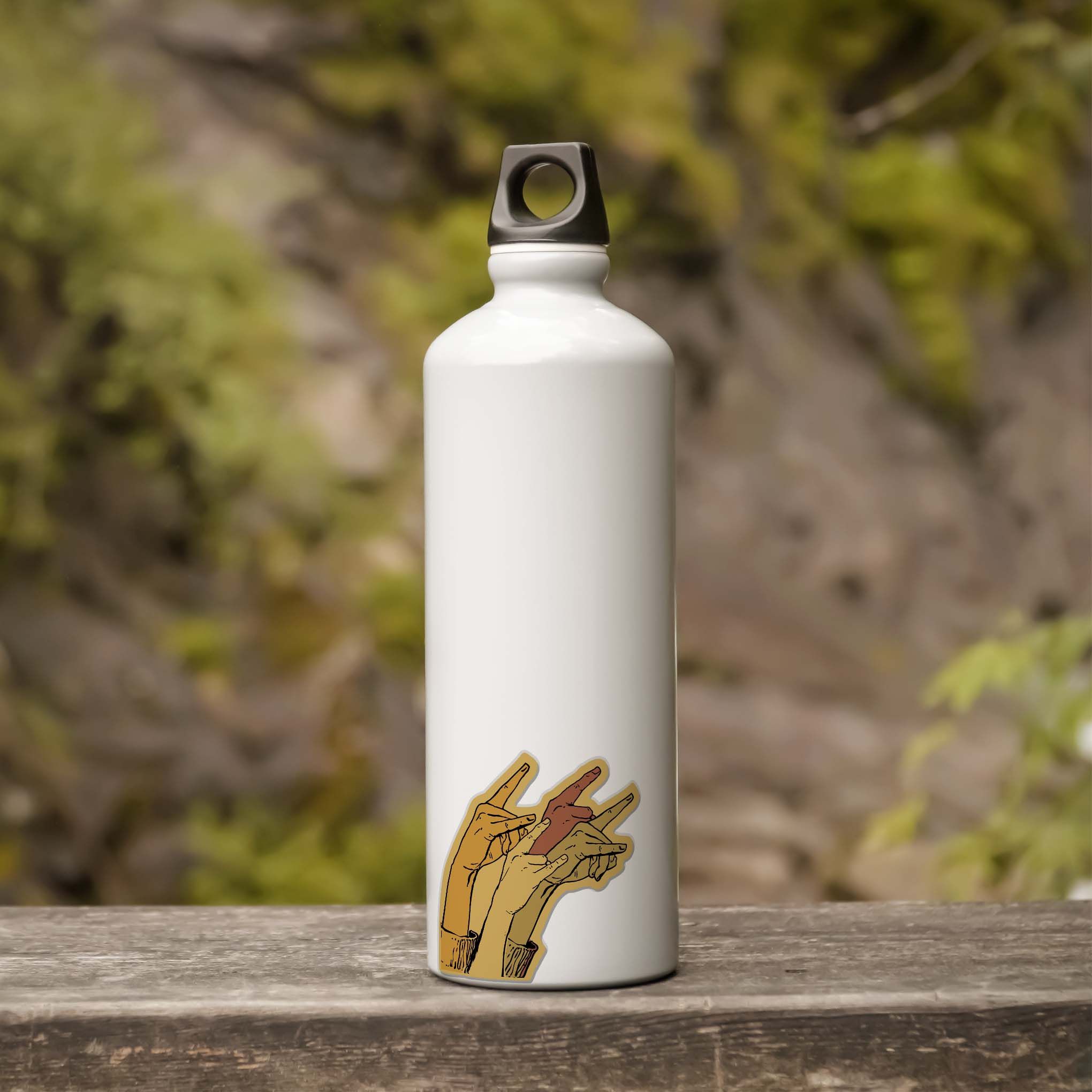 HANDS UP ROCK SIGN 7cm Sticker Diecut hình dán cắt rời Sticker Factory