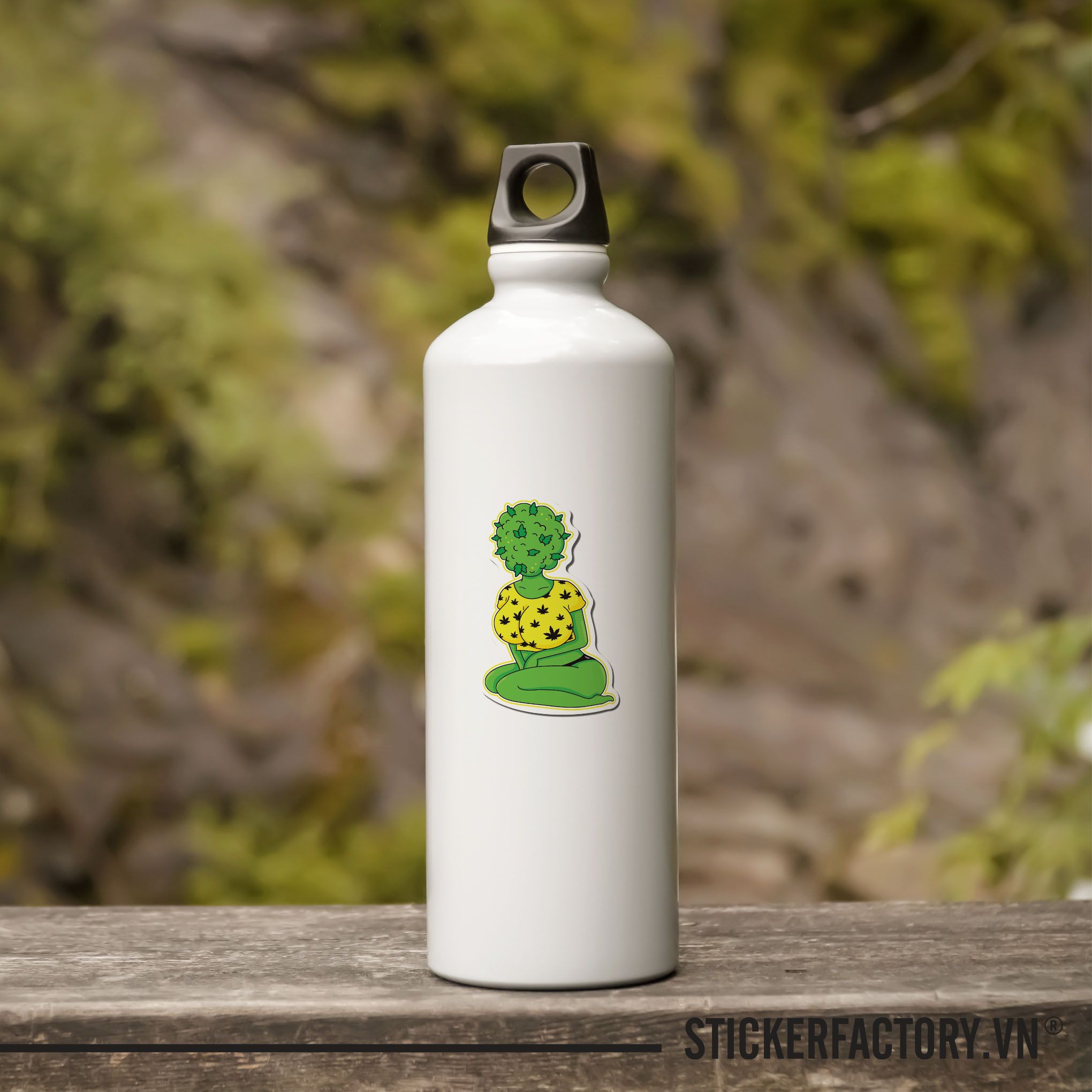 WEED BUD HEAD WOMAN 7cm - Sticker Die-cut hình dán cắt rời