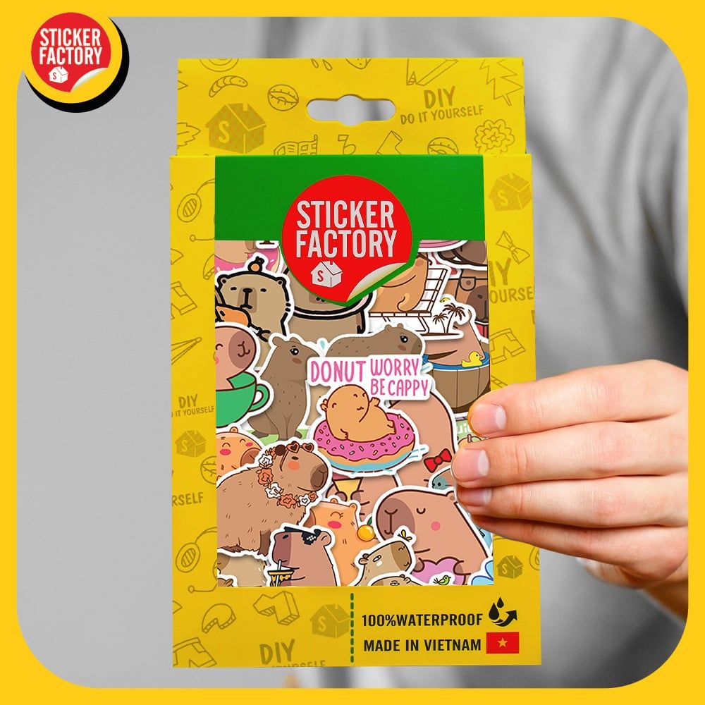 Capybara - Set 100 sticker hình dán