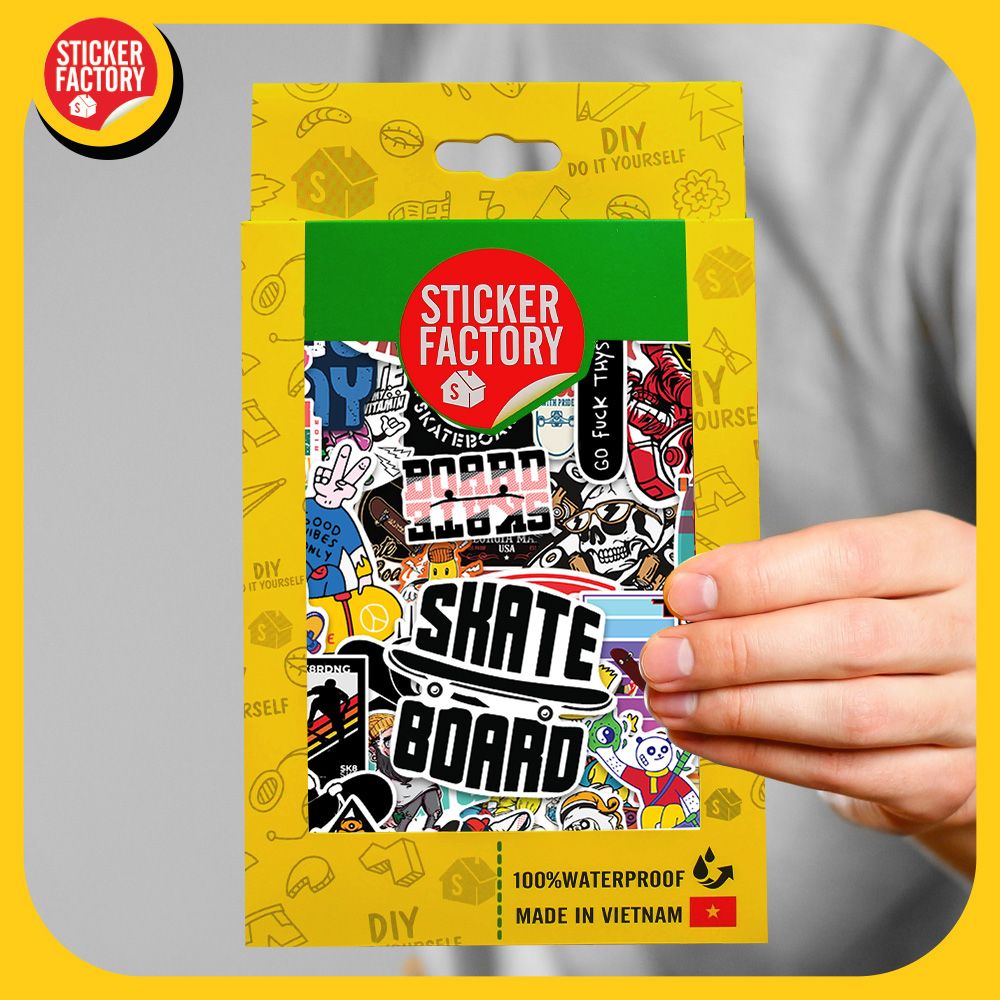 Skate Board - Set 100 sticker hình dán