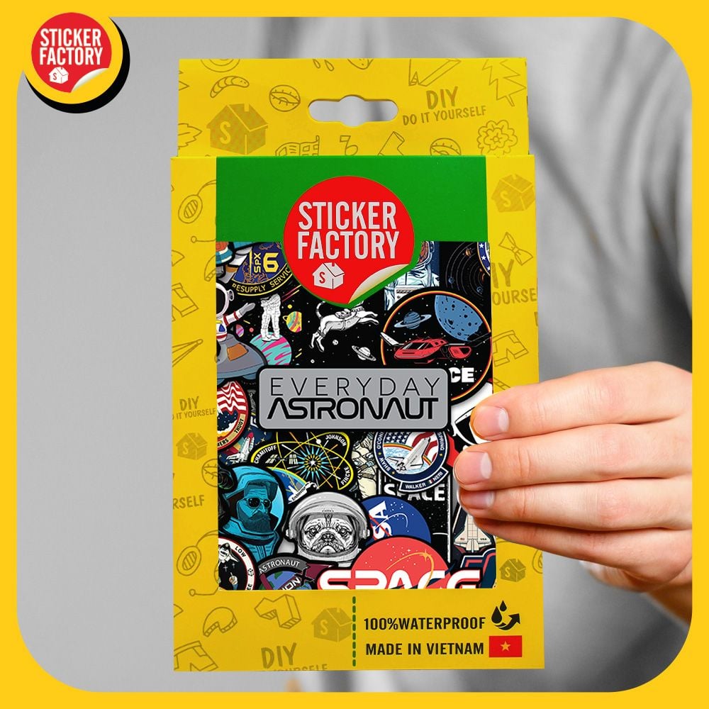 Astronaut Phi hành gia vũ trụ - Set 100 sticker hình dán