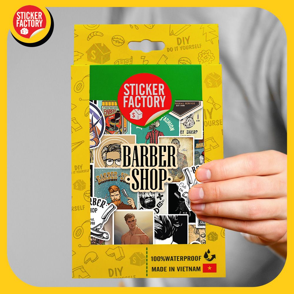 Barber hớt tóc - Set 100 sticker hình dán
