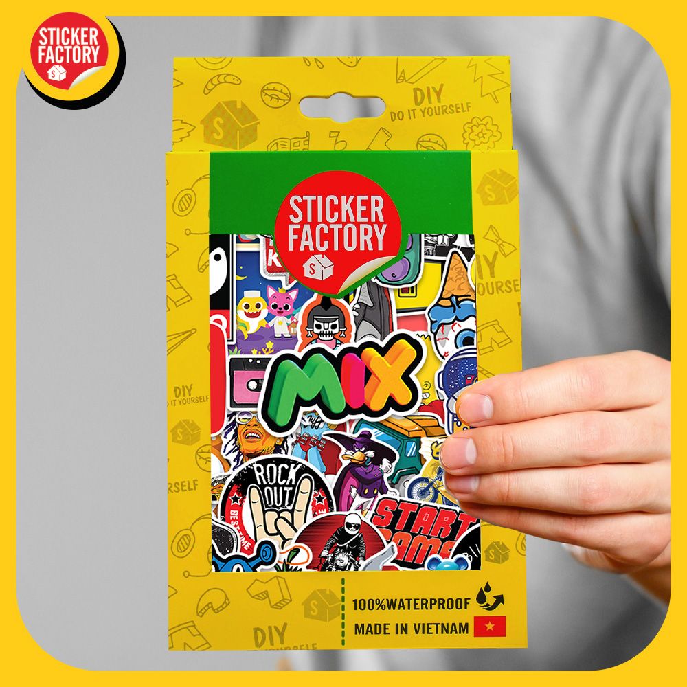 Mix Hỗn Hợp - Set 100 sticker hình dán