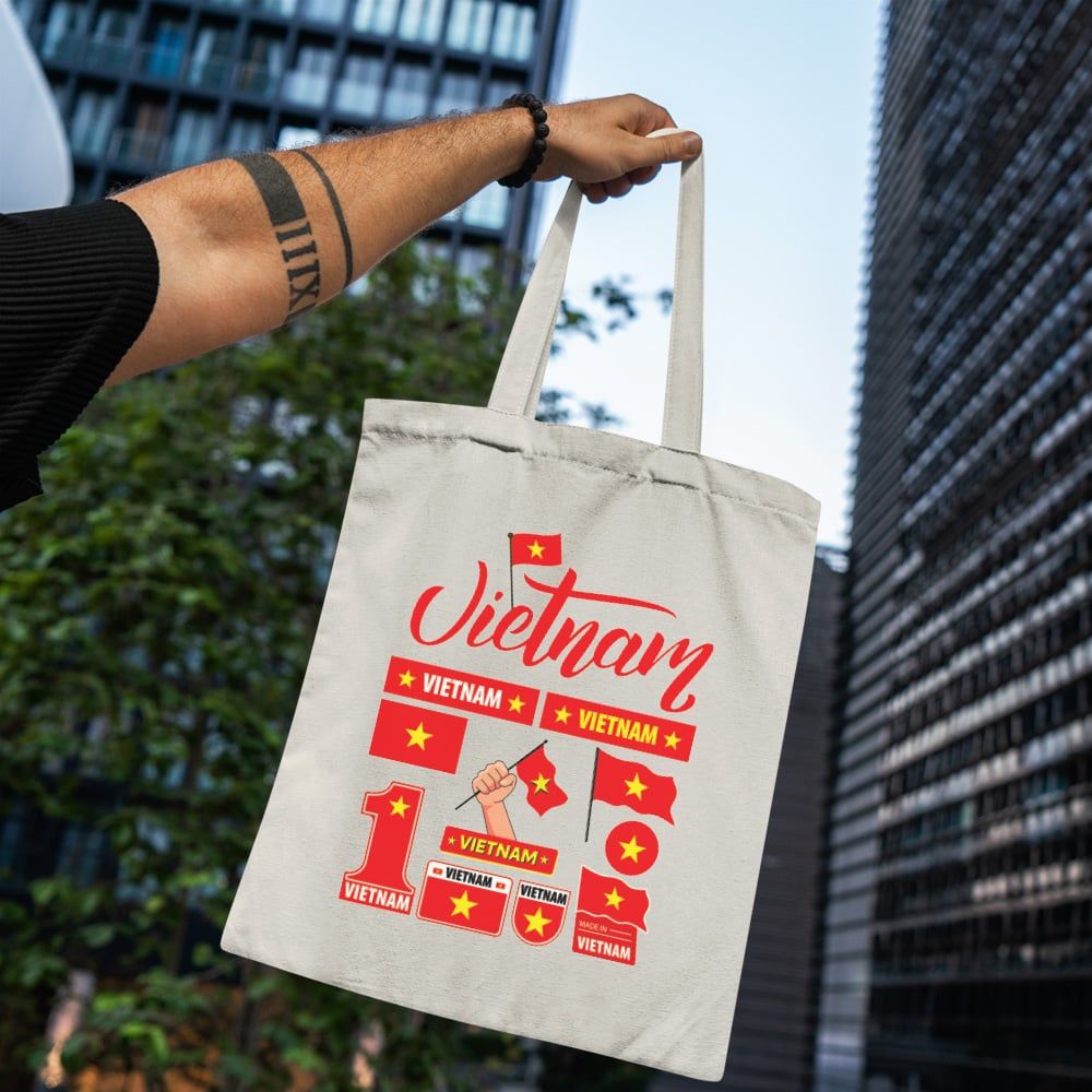 TOTE008 Flag Of Vietnam - Túi Tote Canvas Bag