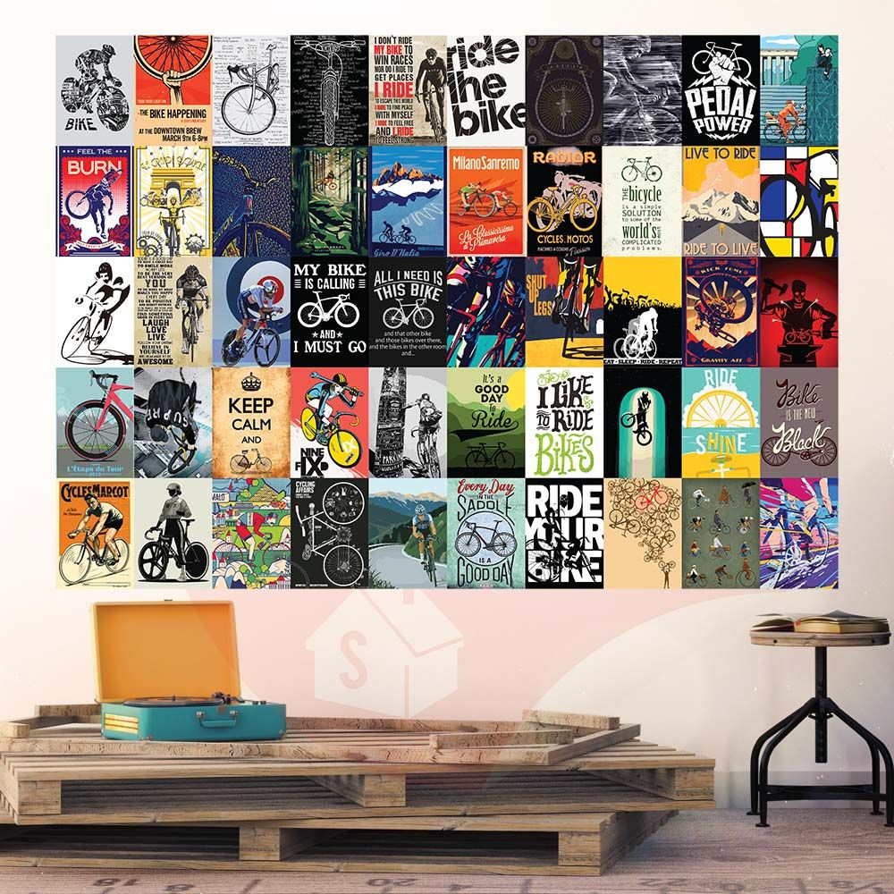 BICYCLE - Set 50 Poster A4 dán tường trang trí