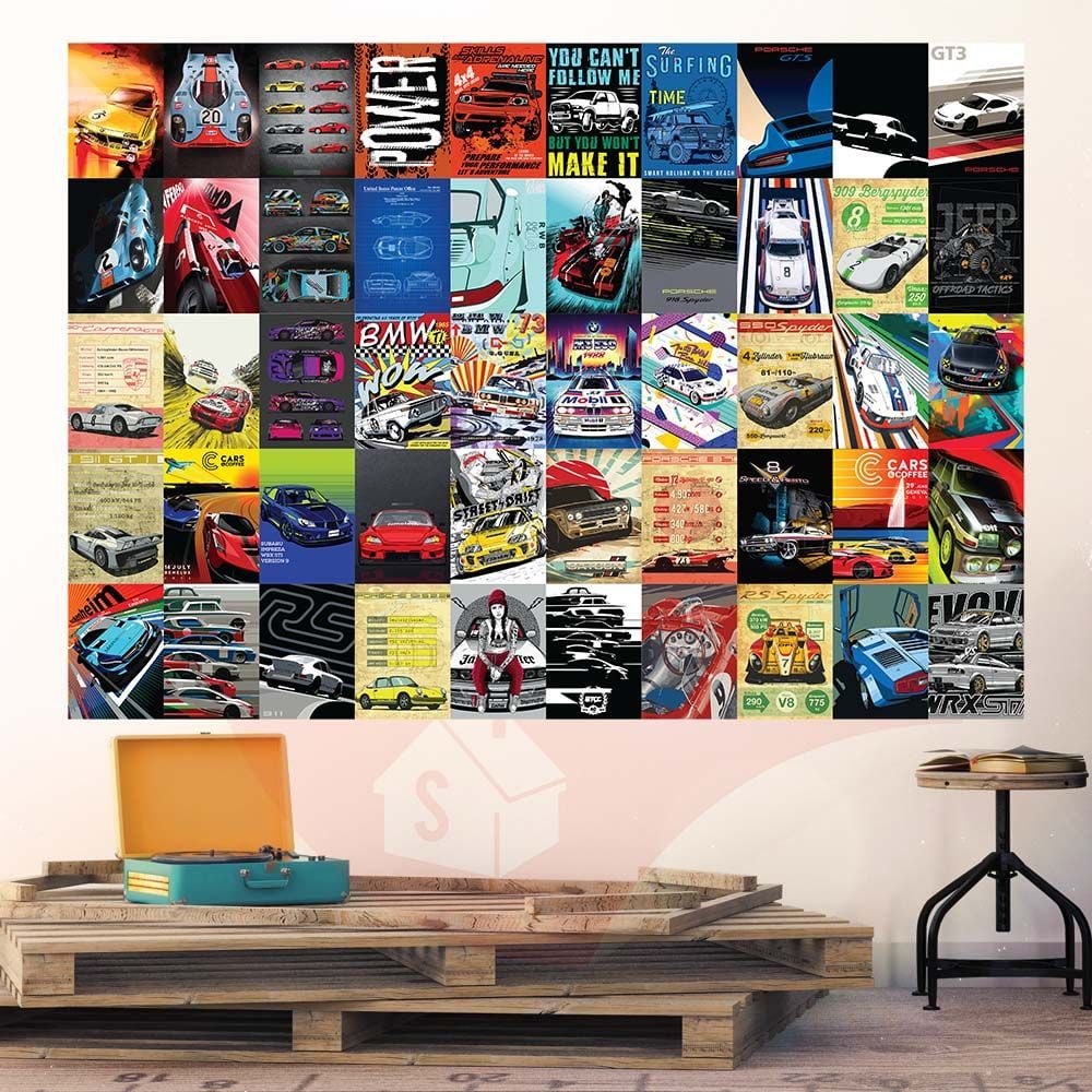 CAR  - Set 50 Poster A4 dán tường trang trí