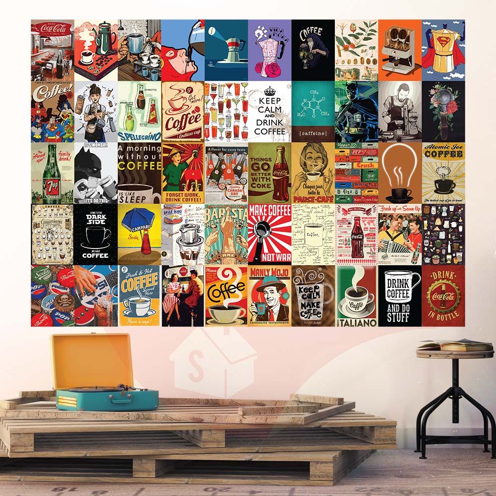 COFFEE - Set 50 Poster A4 dán tường trang trí