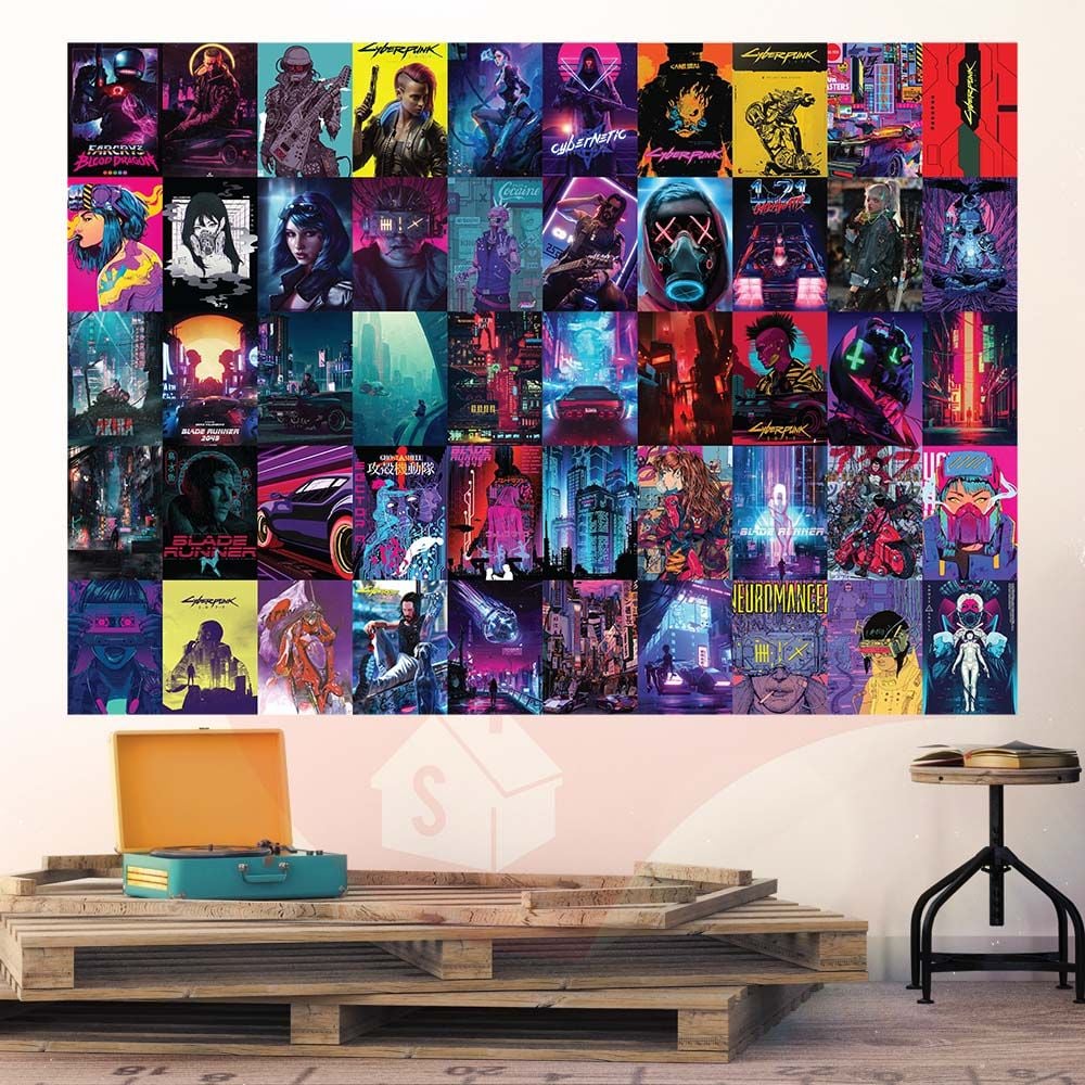 CYPERPUNK - Set 50 Poster A4 dán tường trang trí