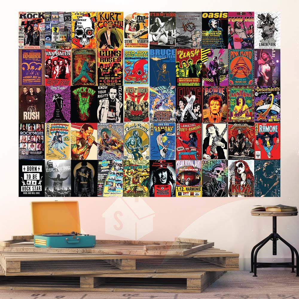 ROCK MUSIC - Set 50 Poster A4 dán tường trang trí