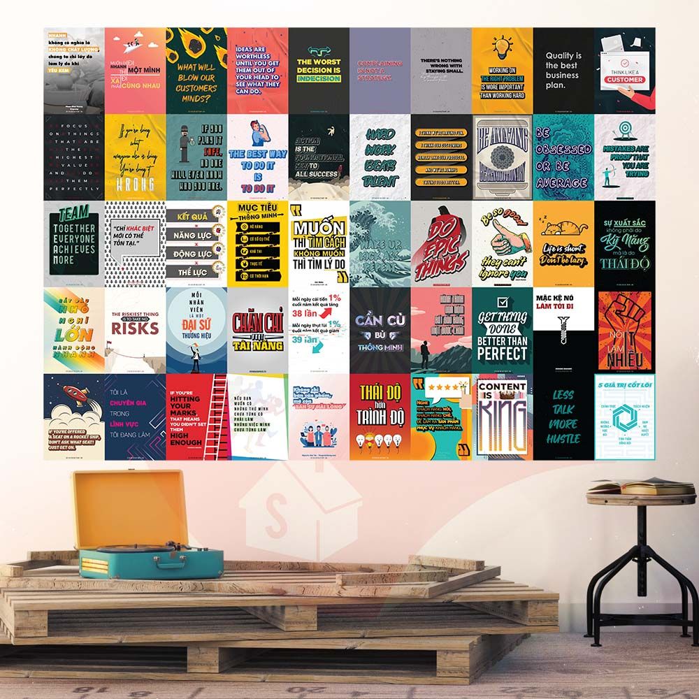 STARTUP - Set 50 Poster A4 dán tường trang trí