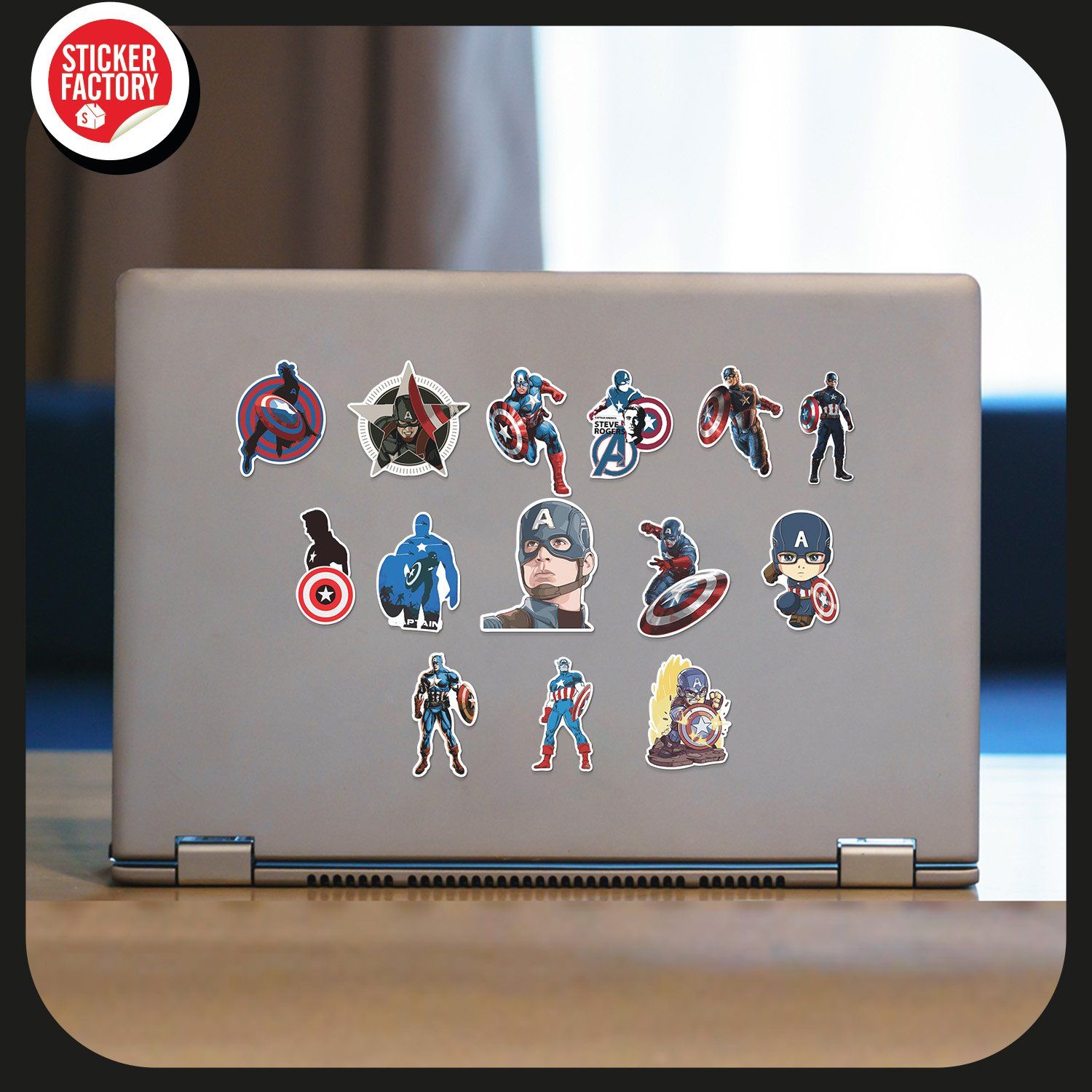 Captain America - Set 30 sticker hình dán