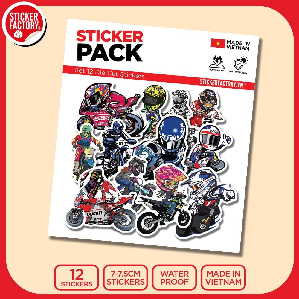 SET12011 XE ĐỊA HÌNH – Set 12 Die Cut Sticker Pack