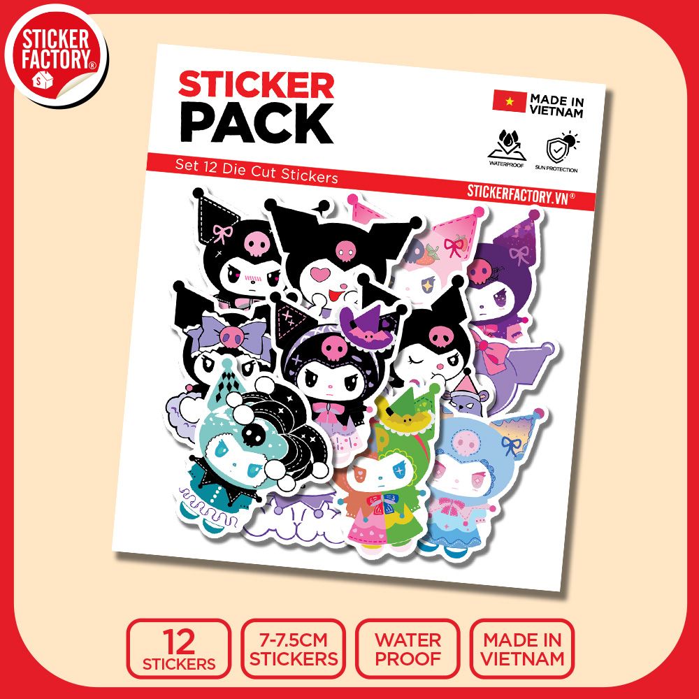 SET12014 KUROMI – Set 12 Die Cut Sticker Pack