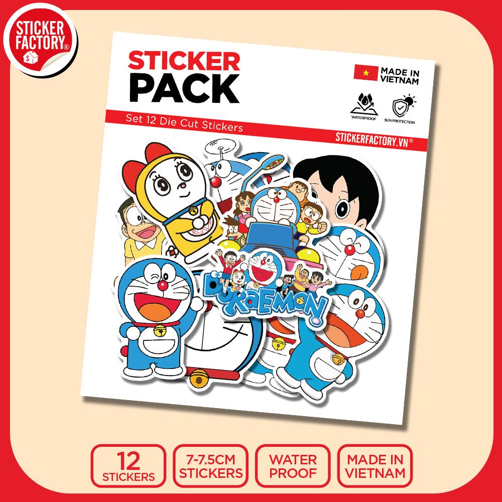SET12016 DORAEMON – Set 12 Die Cut Sticker Pack