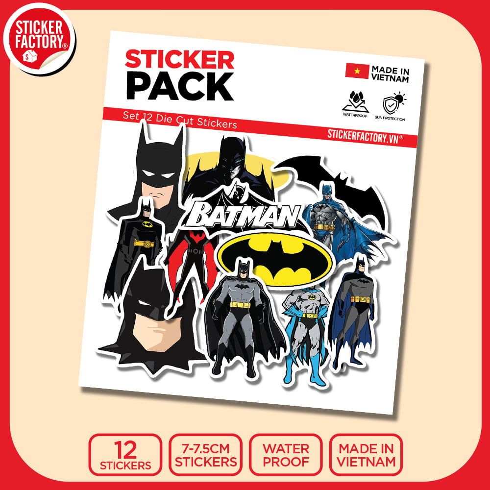 SET12021 NGƯỜI DƠI – Set 12 Die Cut Sticker Pack