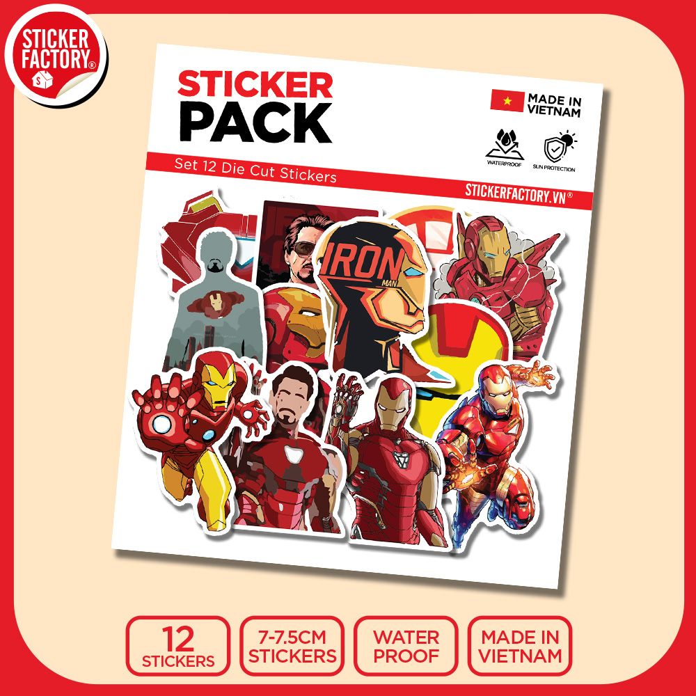 SET12024 NGƯỜI SẮT – Set 12 Die Cut Sticker Pack