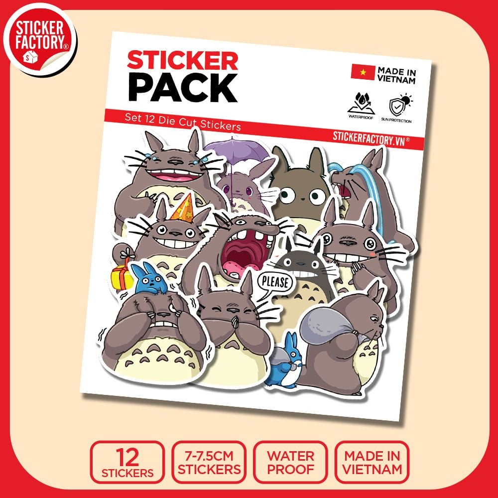 SET12027 TOTORO – Set 12 Die Cut Sticker Pack