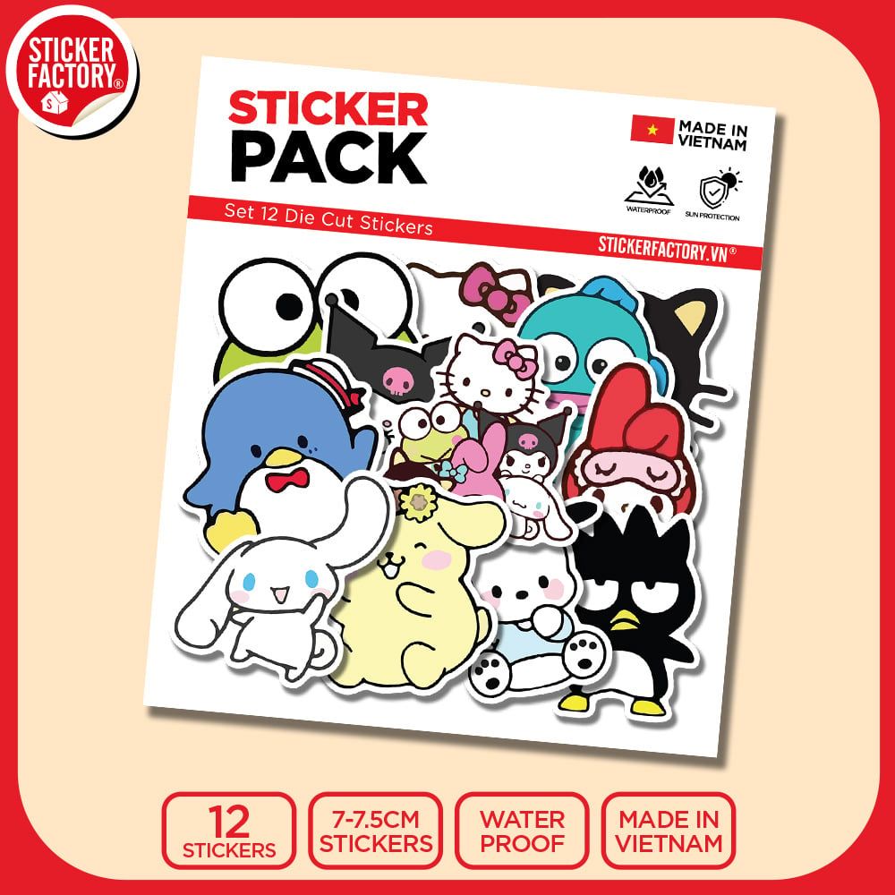 SET12028 THÚ CƯNG – Set 12 Die Cut Sticker Pack