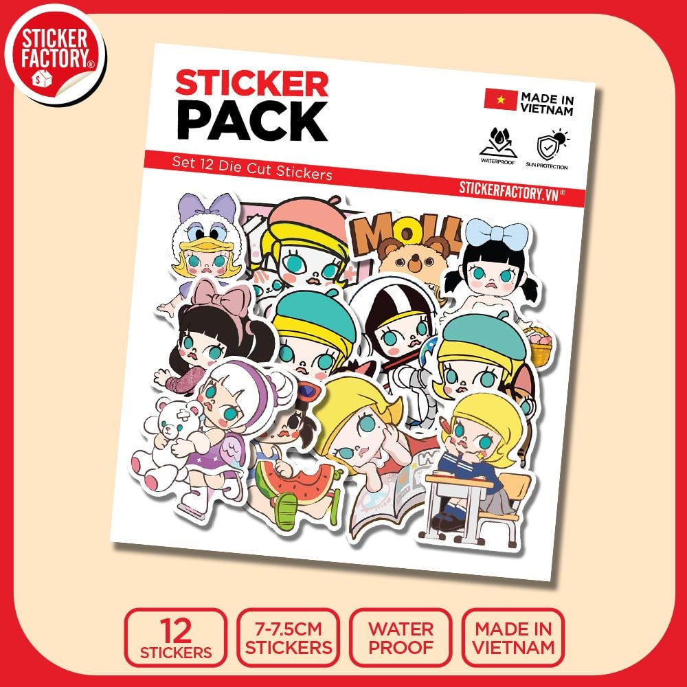 SET12030 BÚP BÊ – Set 12 Die Cut Sticker Pack