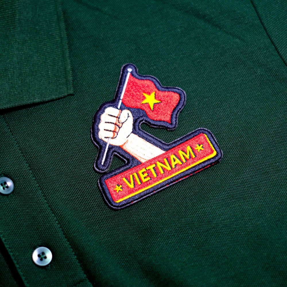 PATCH001 VIETNAM FLAG POWER HAND - Patch vải thêu ủi chuyển nhiệt