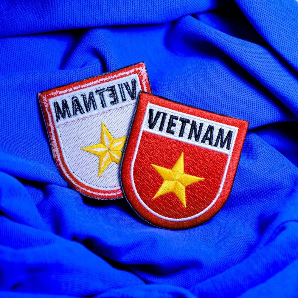 PATCH004 VIETNAM FLAG SHIELD - Patch vải thêu ủi chuyển nhiệt