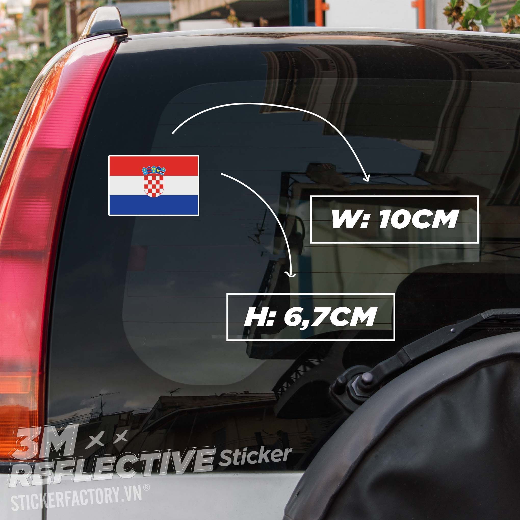 CROATIA FLAG 3M - Reflective Sticker Die-cut
