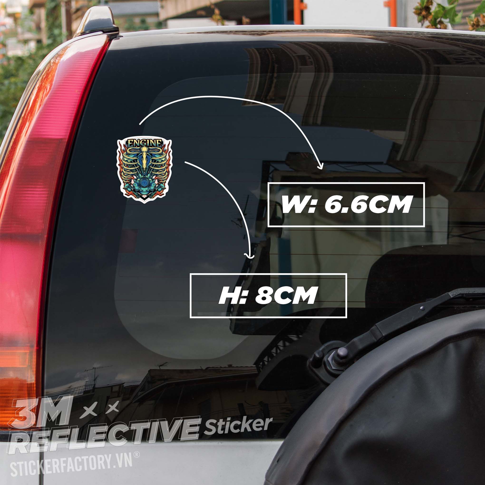 ENGINE SKELETON 3M - Reflective Sticker Die-cut