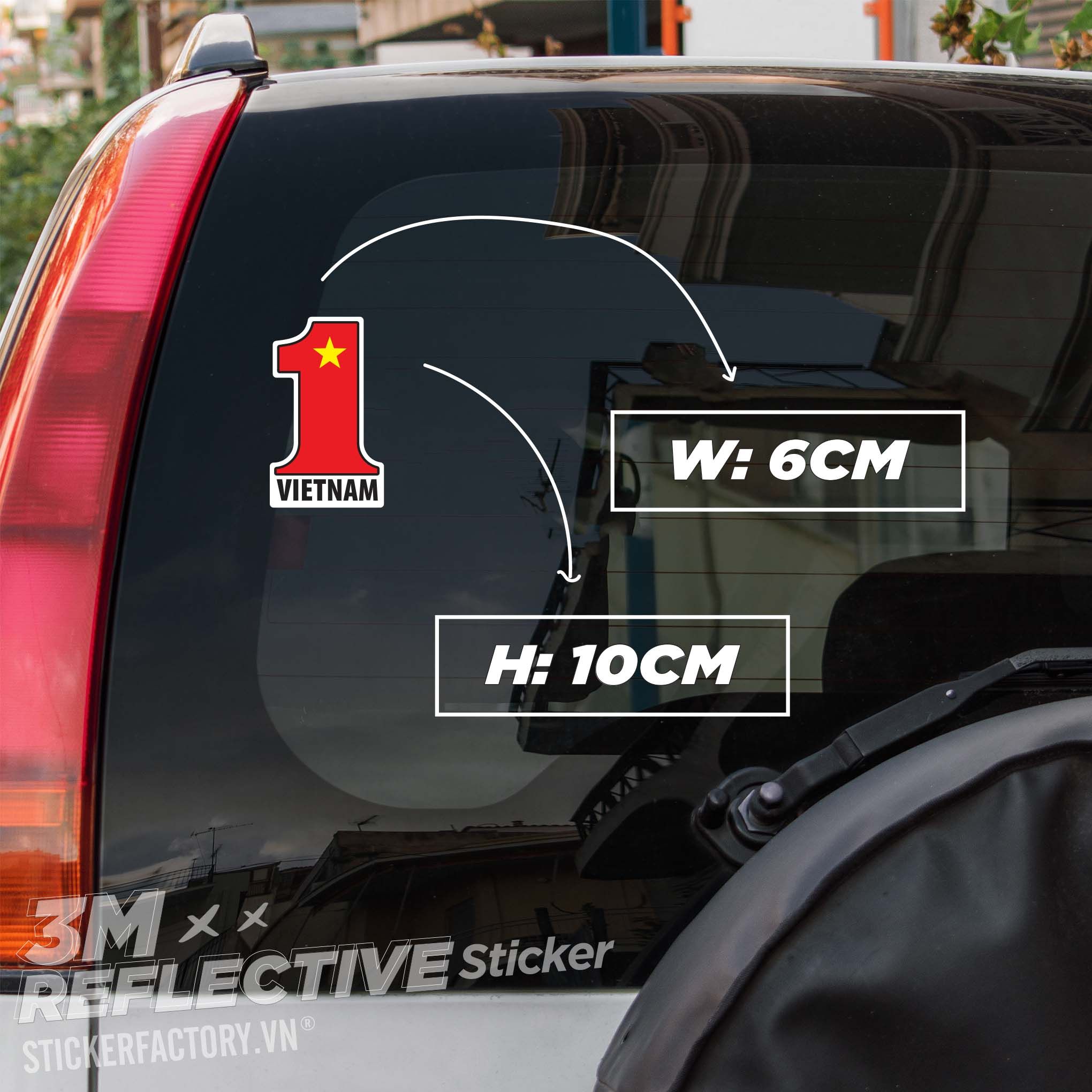 VIETNAM FLAG NUMBER 1 3M - Reflective Sticker Die-cut