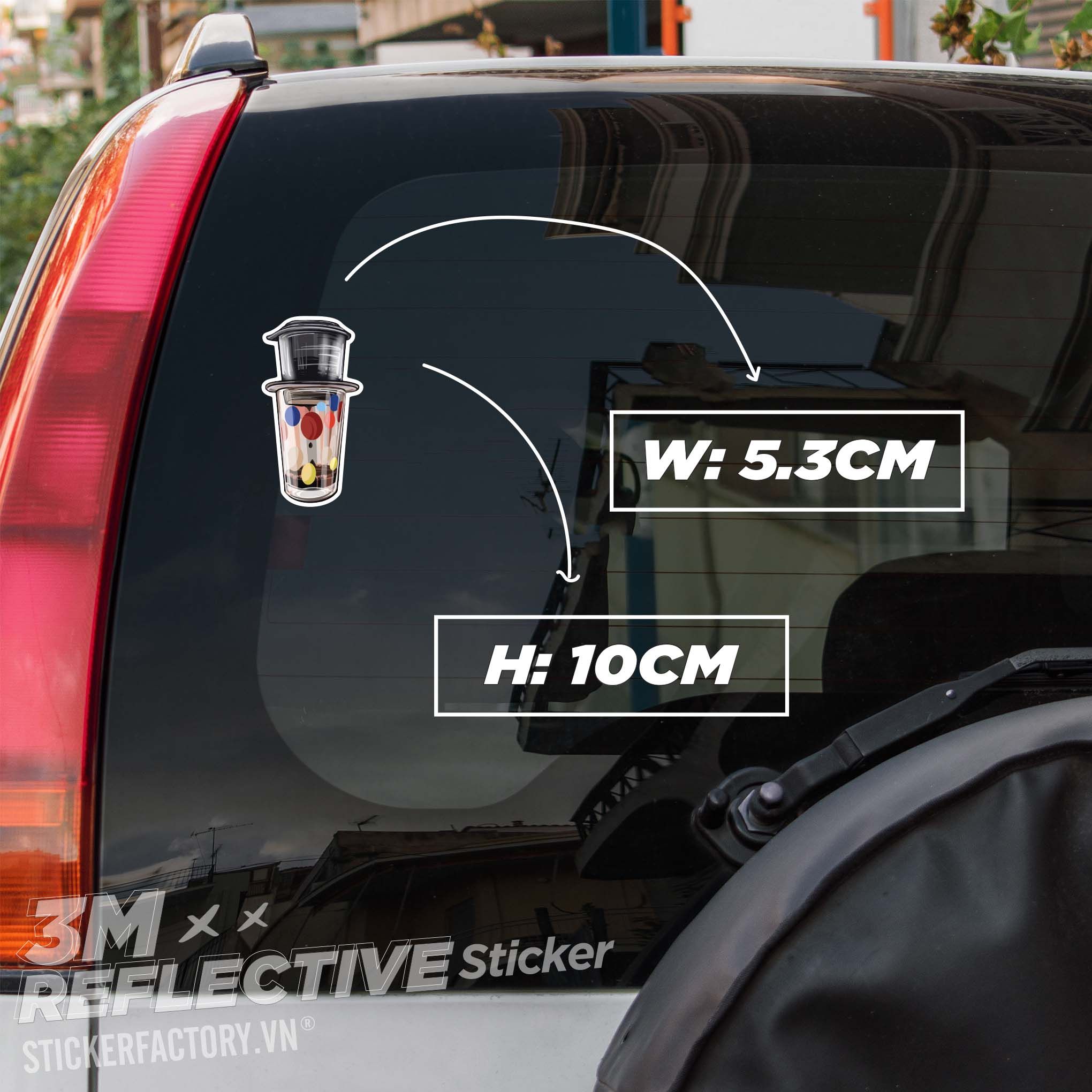 CÀ PHÊ ĐEN PHA PHIN LY CHẤM BI 3M - Reflective Sticker Die-cut