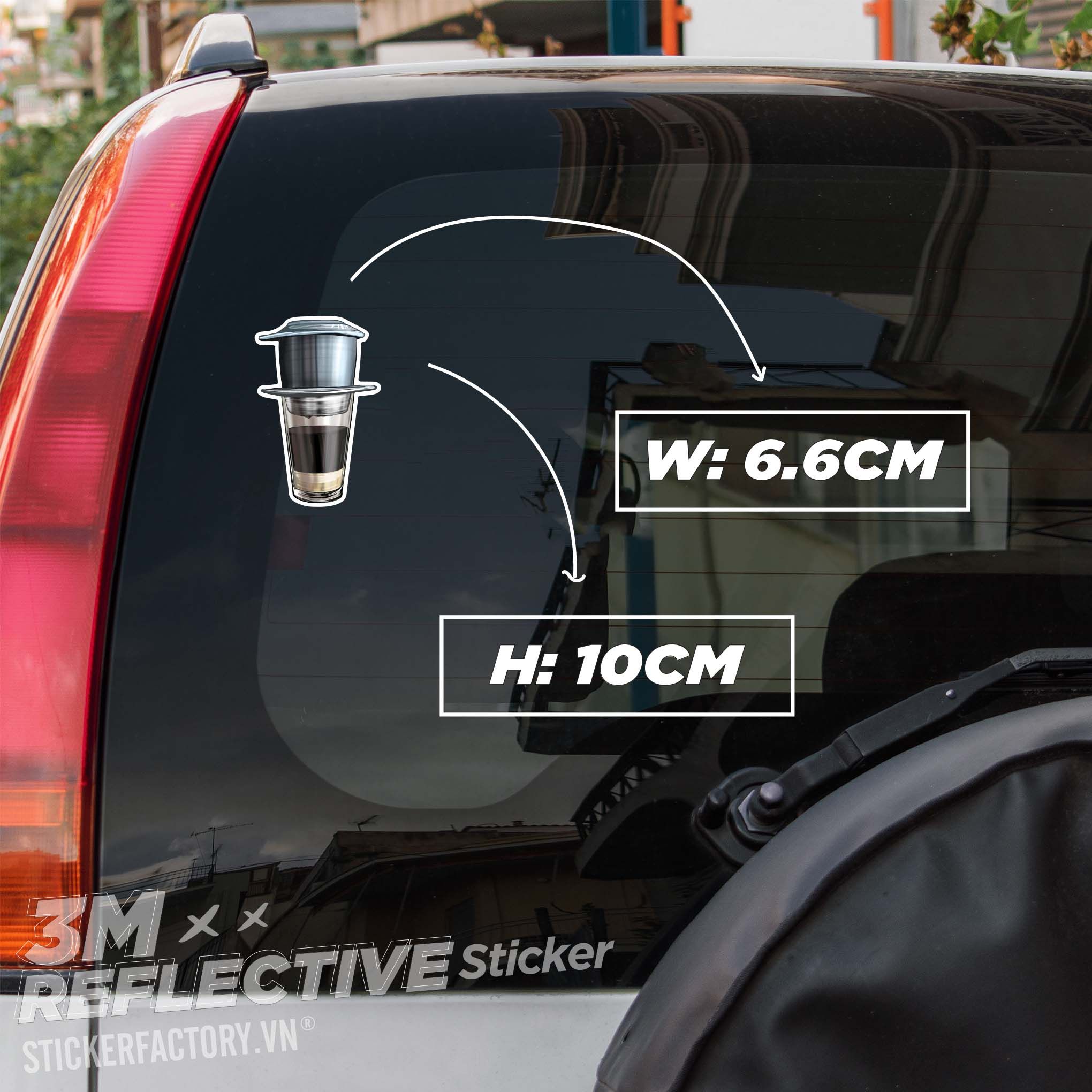 CÀ PHÊ SỮA PHA PHIN 3M - Reflective Sticker Die-cut