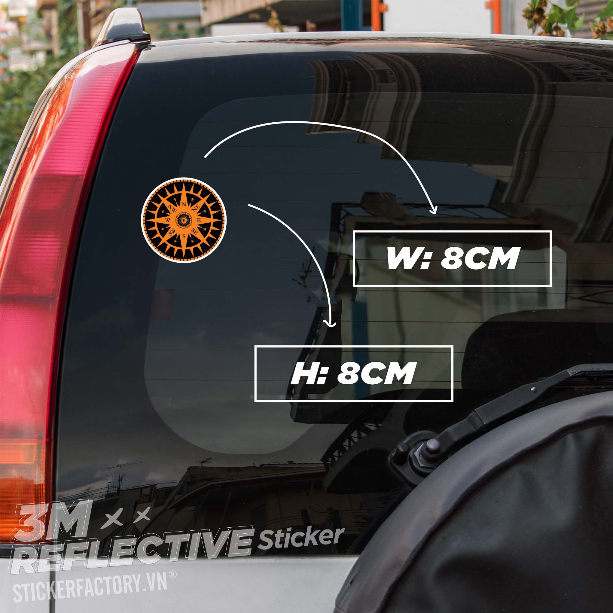 VINTAGE COMPASS 3M - Reflective Sticker Die-cut