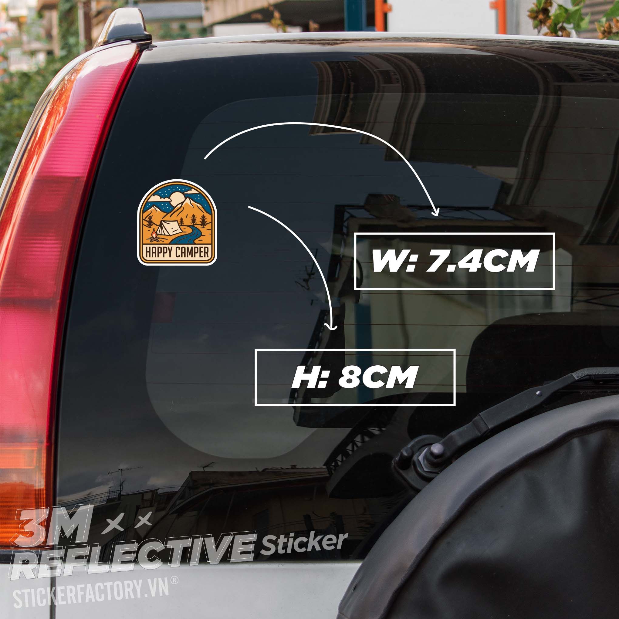 HAPPY CAMPER 3M - Reflective Sticker Die-cut