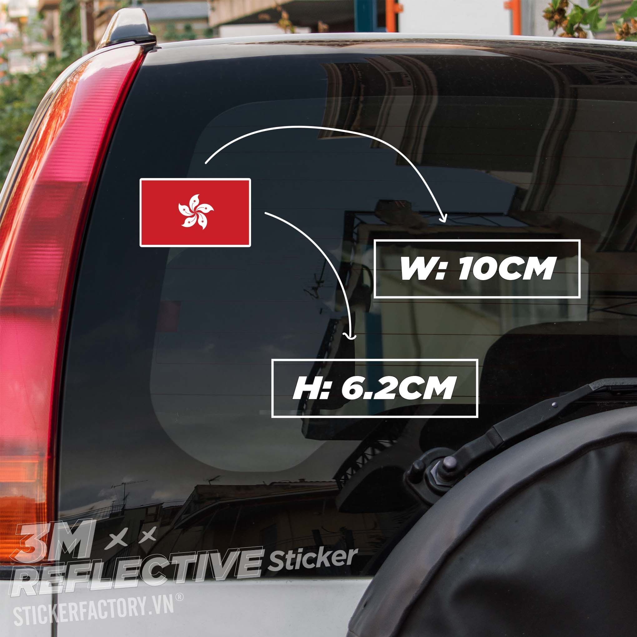 HONG KONG FLAG 3M - Reflective Sticker Die-cut