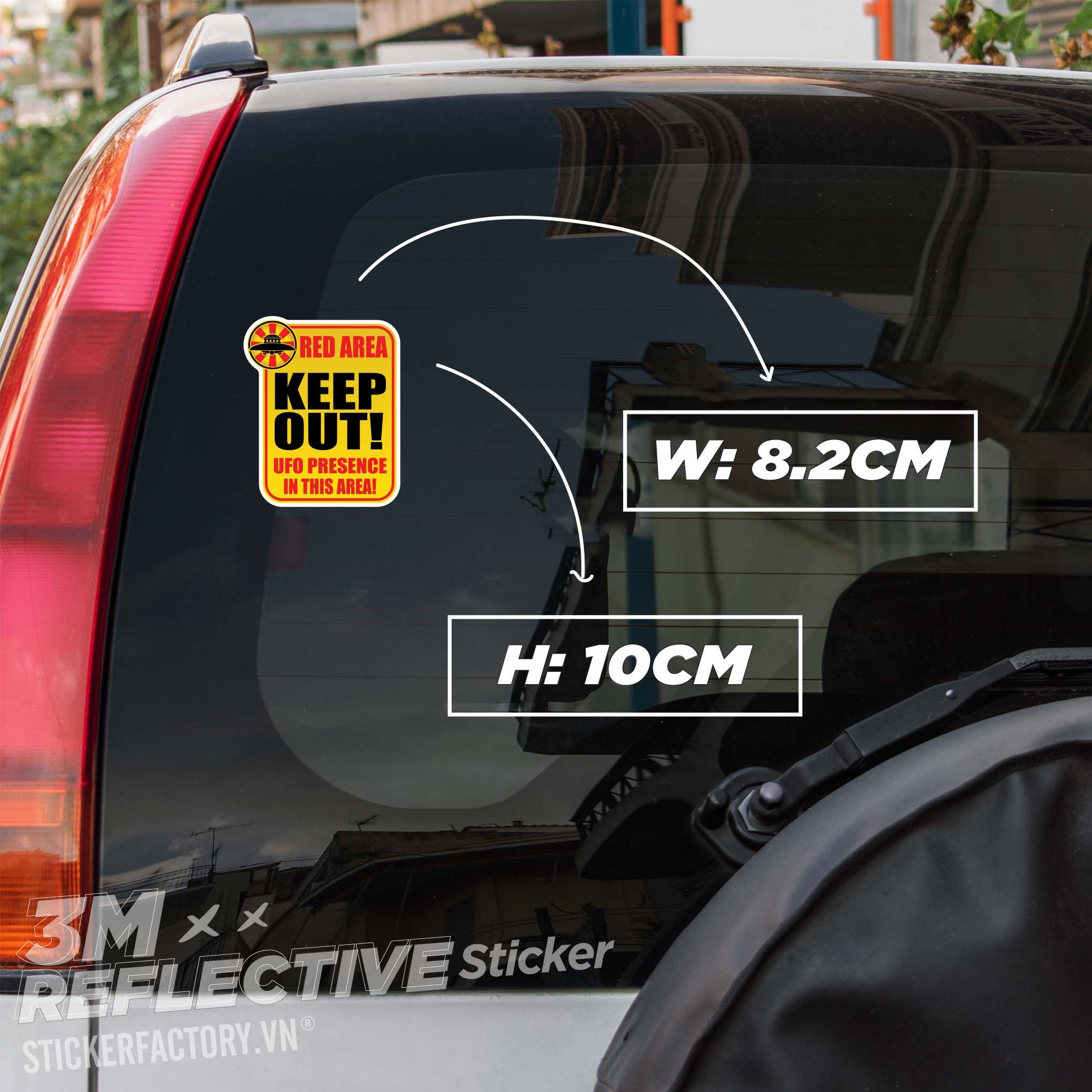 RED AREA KEEP OUT 3M - Reflective Sticker Die-cut