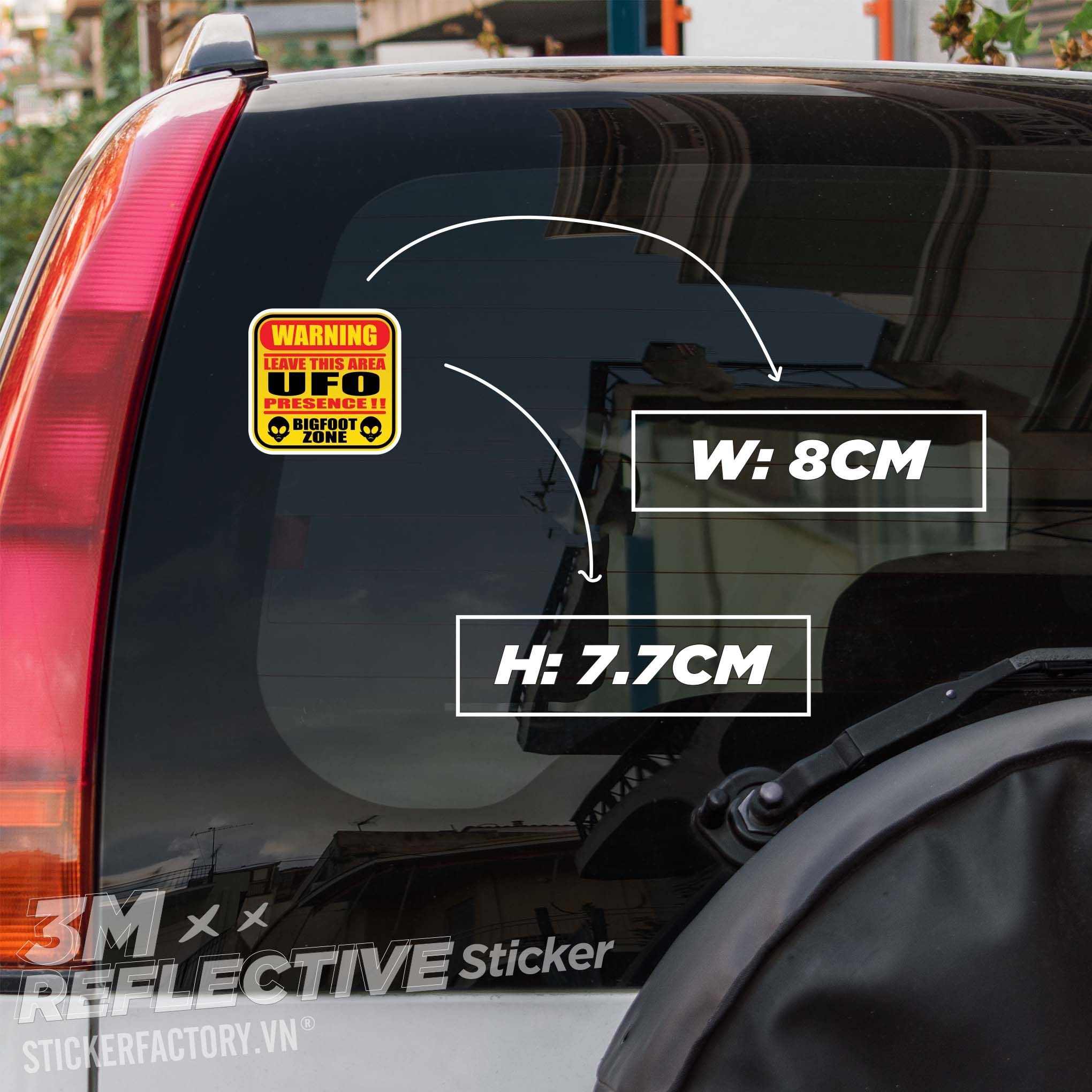 WARNING UFO 3M - Reflective Sticker Die-cut