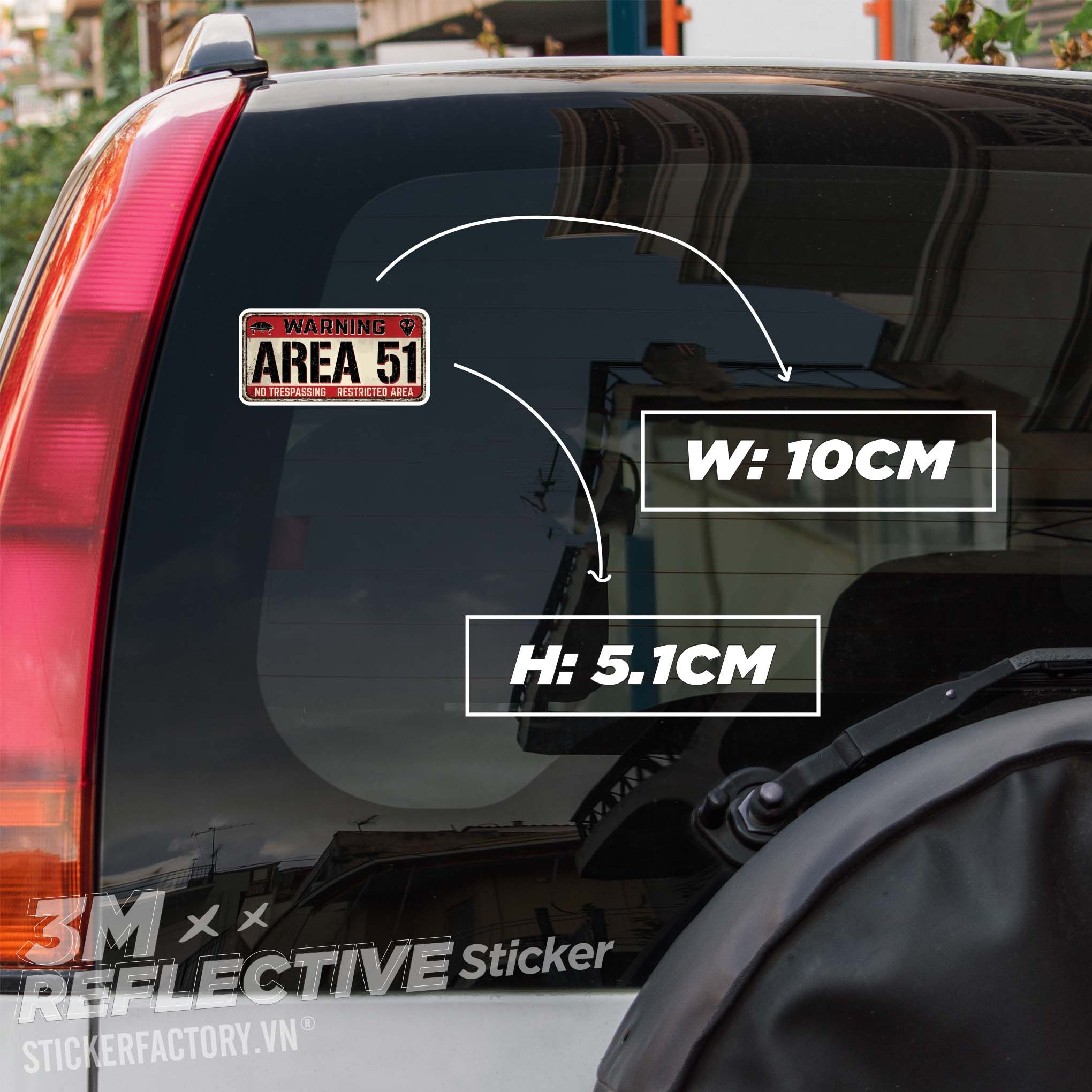 WARNING AREA 51 3M - Reflective Sticker Die-cut