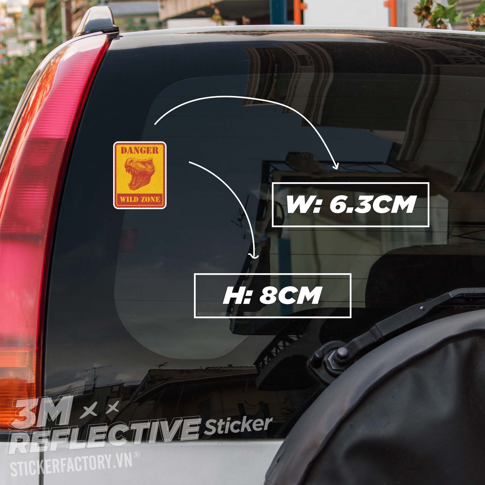 DANGER WILD ZONE 3M - Reflective Sticker Die-cut