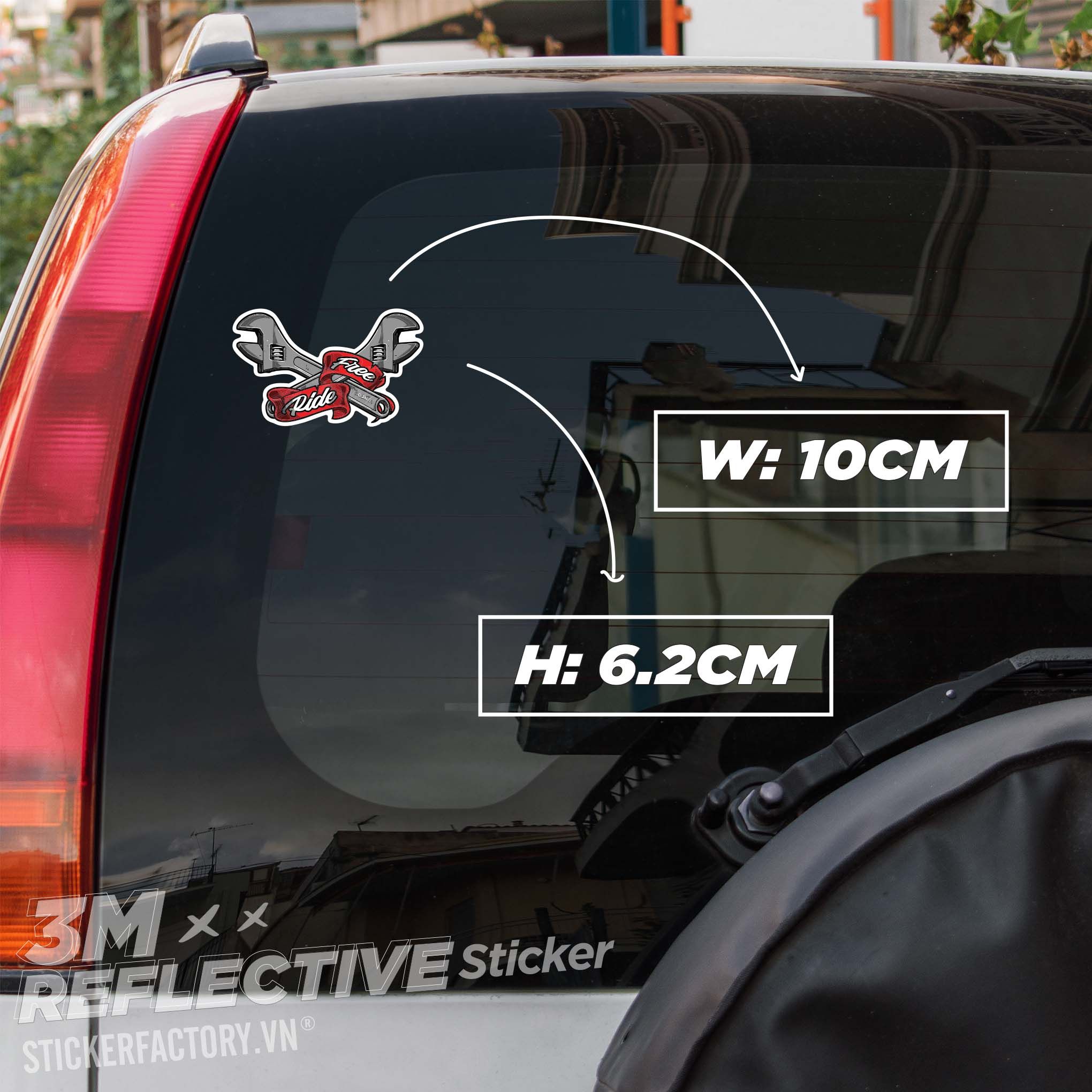 WRENCH FREE RIDE 3M - Reflective Sticker Die-cut