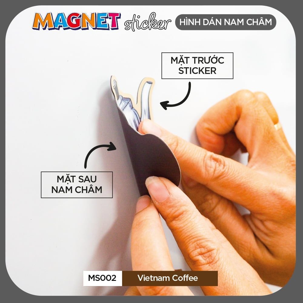 MS002 Vietnam Coffee - Set 4 Magnet Sticker - Hình dán nam châm