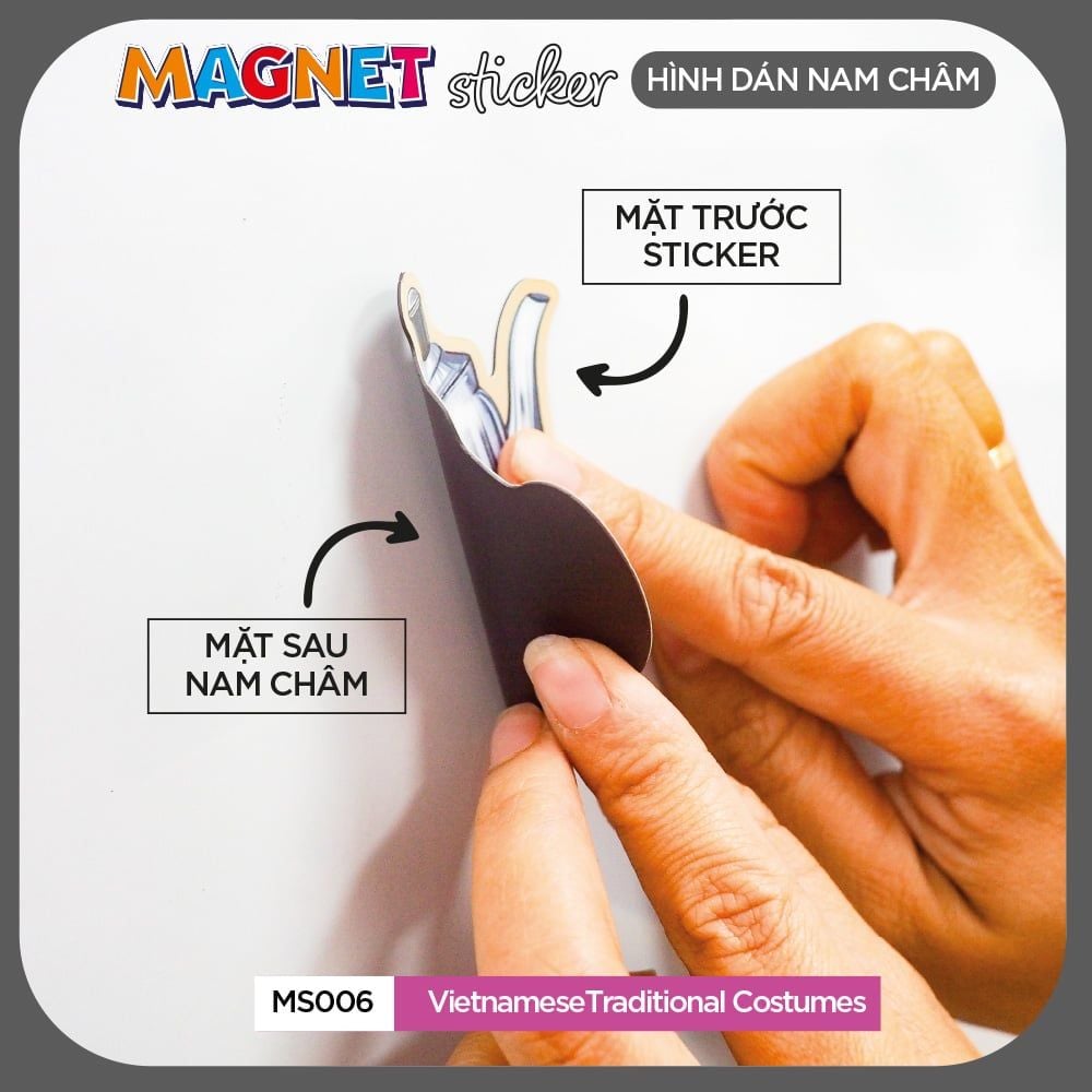 MS006 VietnameseTraditional Costumes - Set 4 Magnet Sticker - Hình dán nam châm