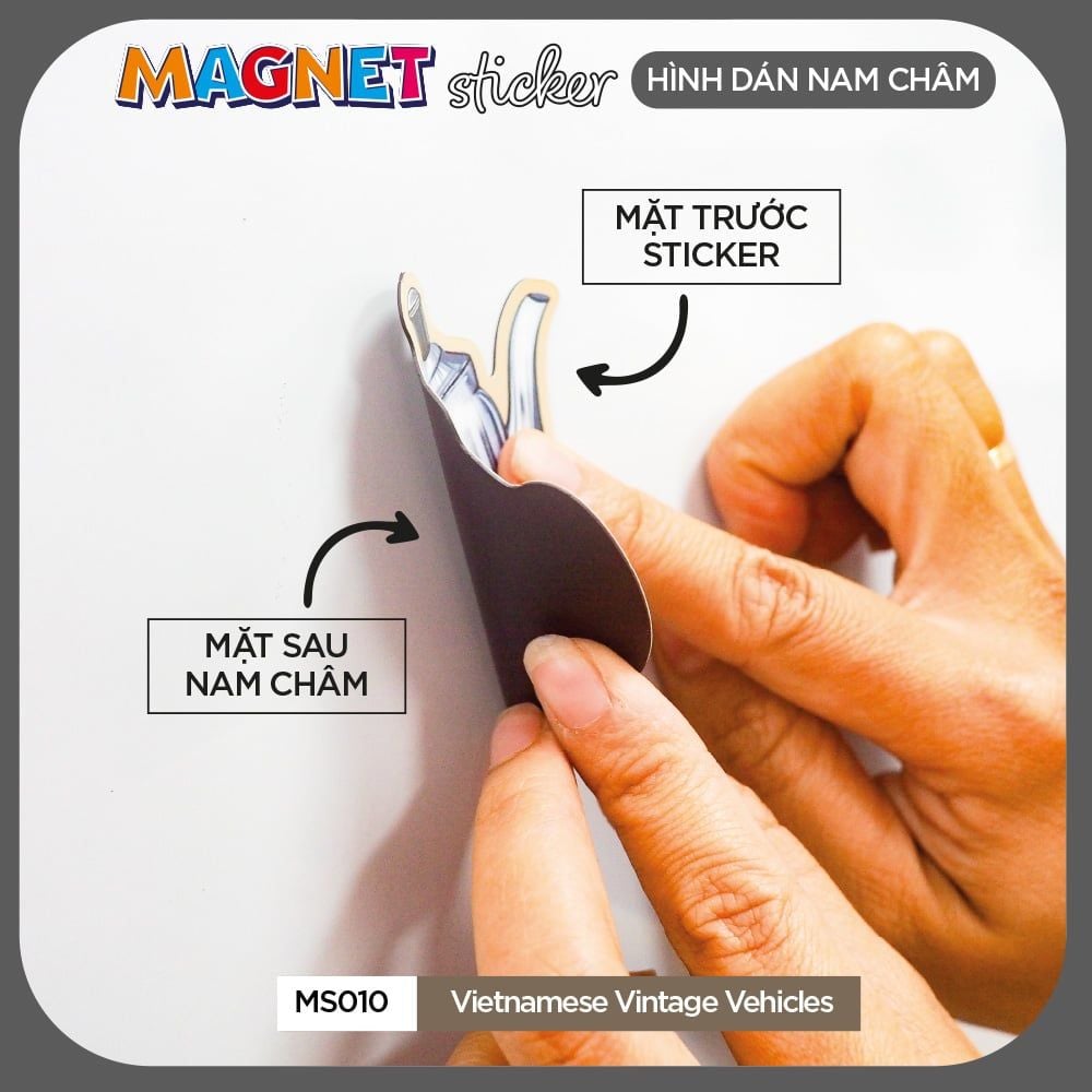 MS010 Vietnamese Vintage Vehicles - Set 4 Magnet Sticker - Hình dán nam châm