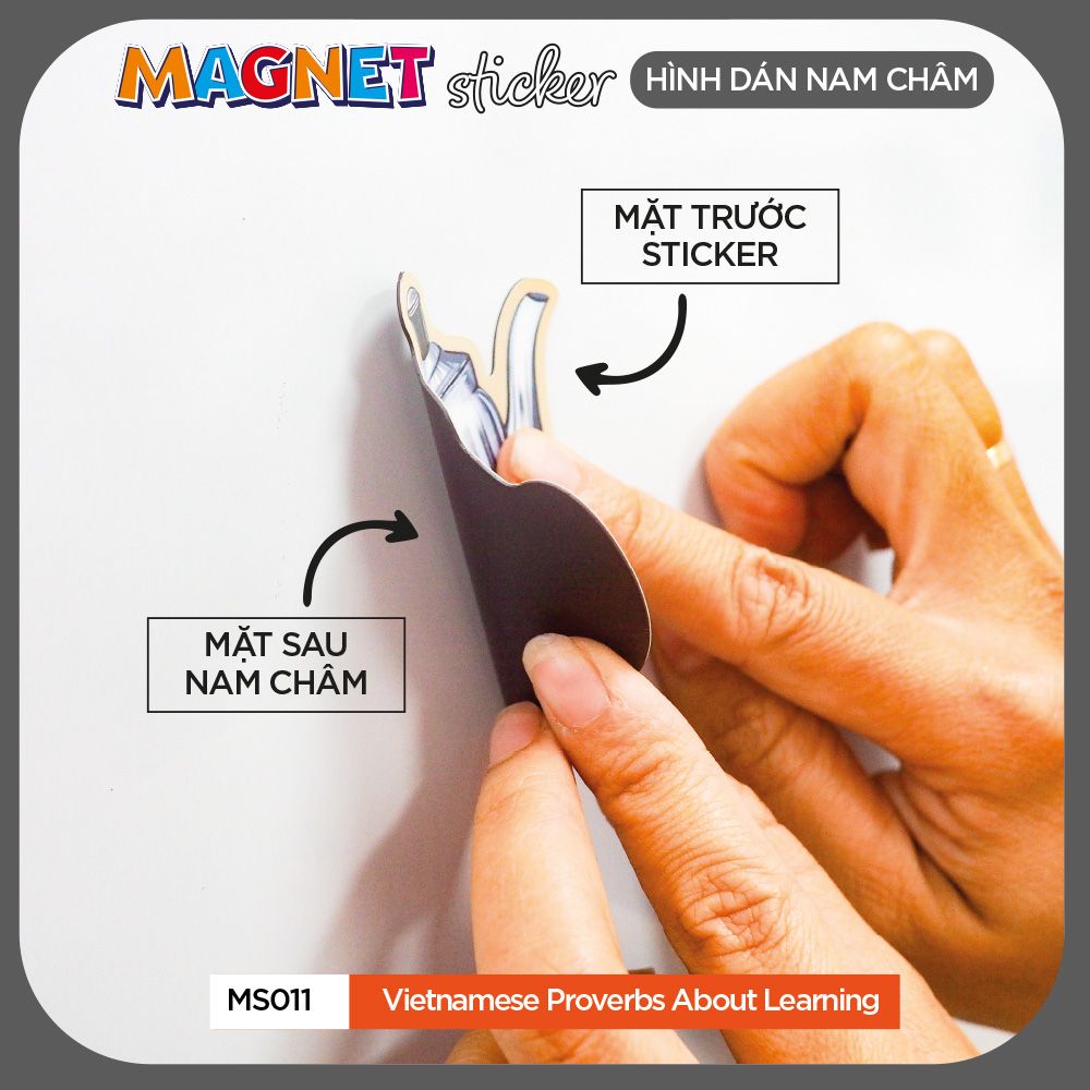 MS011 Vietnamese Proverbs About Learning - Set 4 Magnet Sticker - Hình dán nam châm