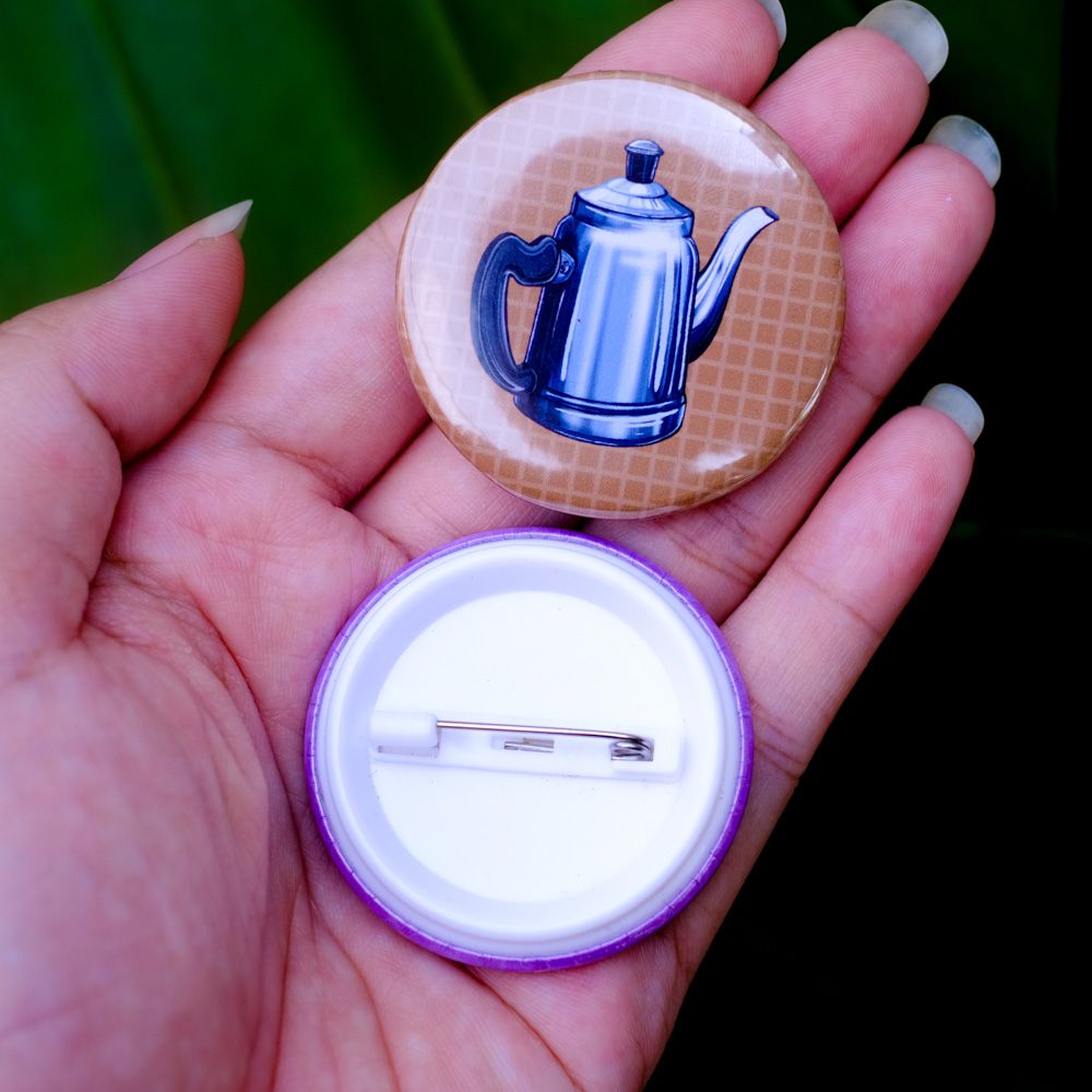 BUTT010 Cà Phê Việt Nam - Set 3 Button Pin - Huy hiệu nhựa tròn