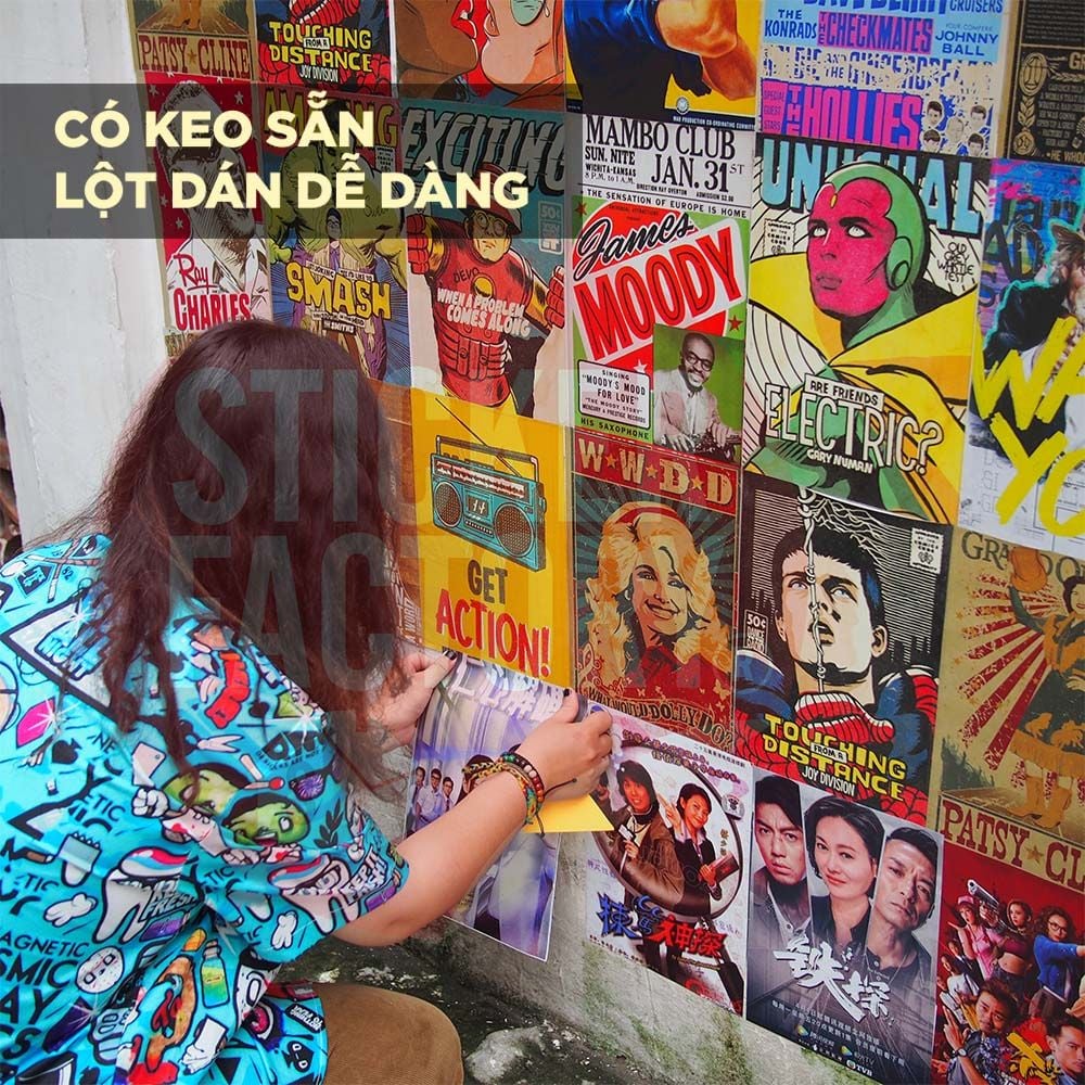 BIKER - Set 50 Poster A4 dán tường trang trí