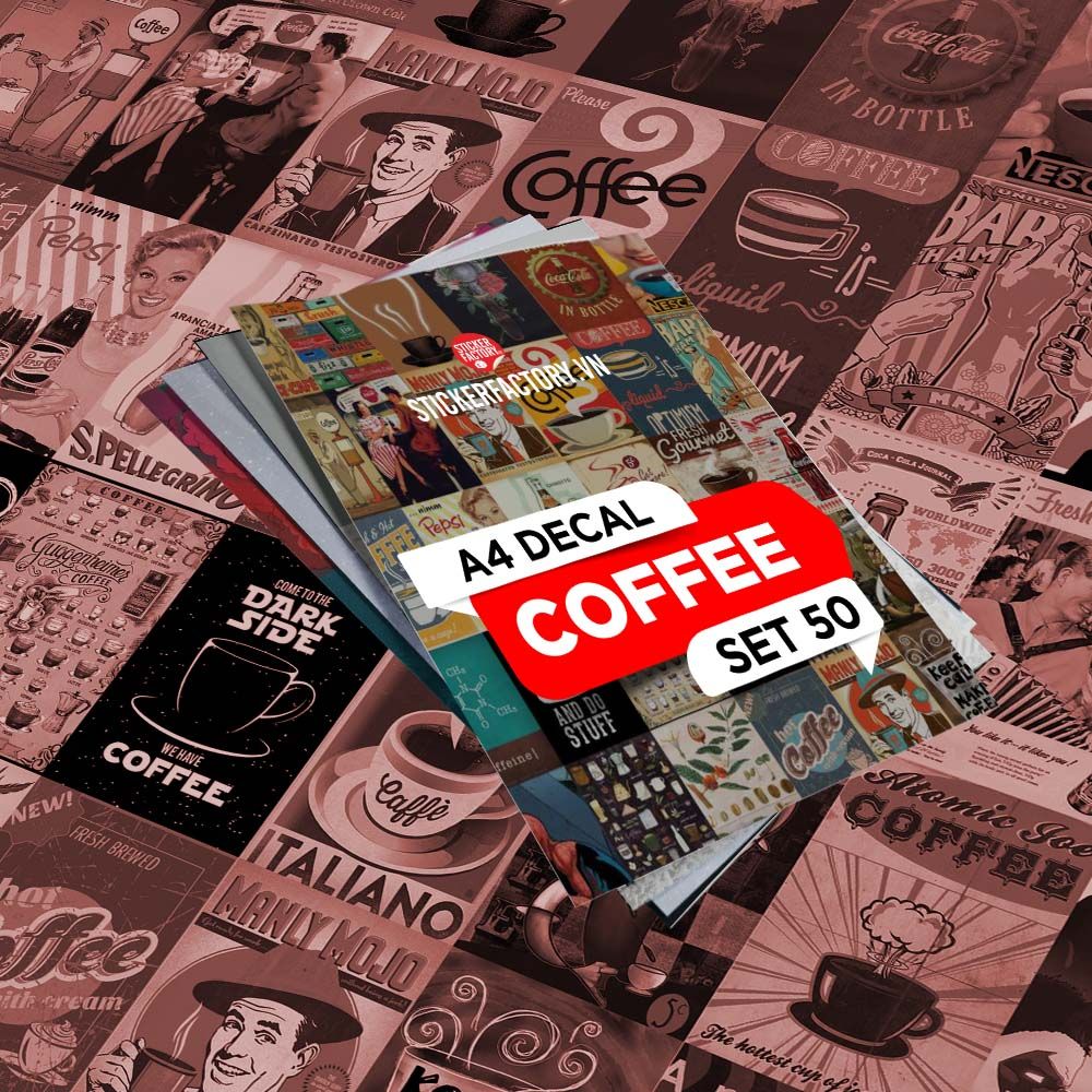 COFFEE - Set 50 Poster A4 dán tường trang trí
