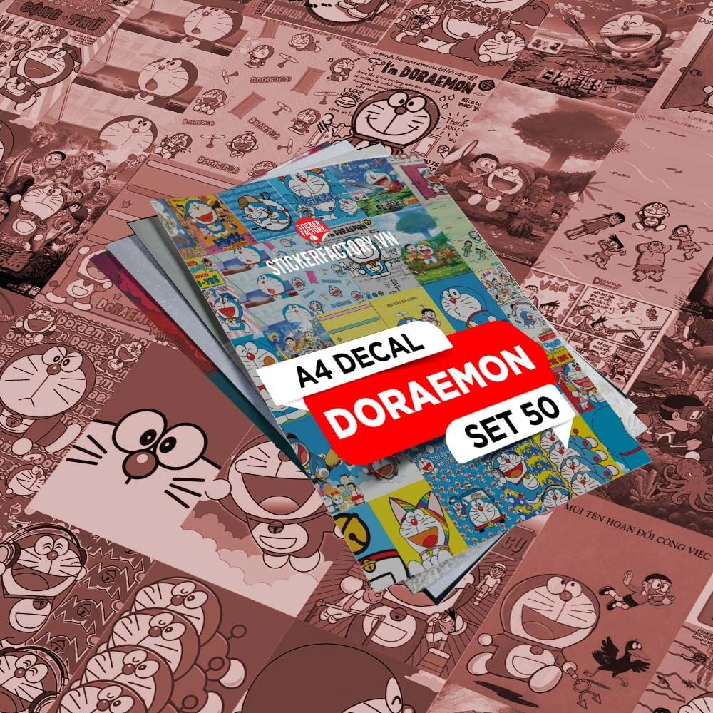 DORAEMON - Set 50 Poster A4 dán tường trang trí